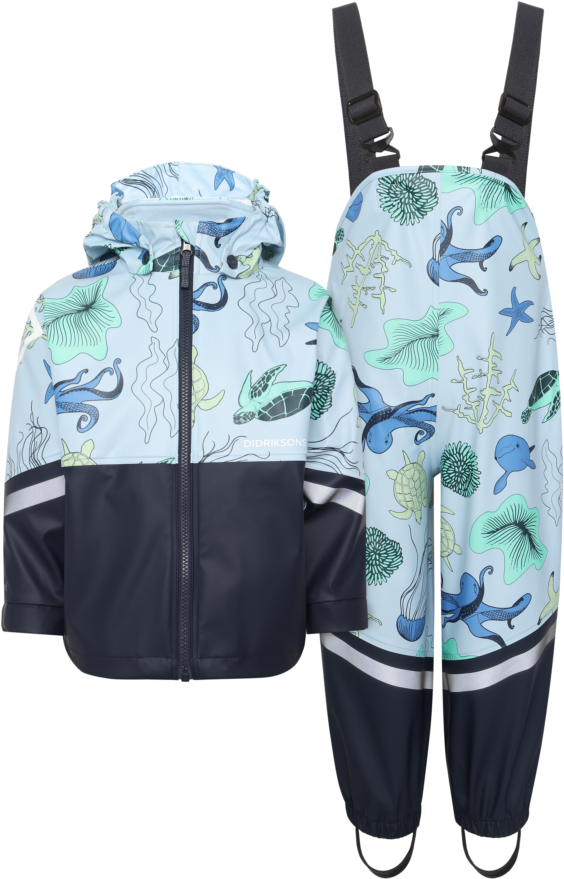 Waterman Printed Kids' Set - Ocean Multi Blue - Barn - Regnställ - Blå - Storlek: 120 - Didriksons