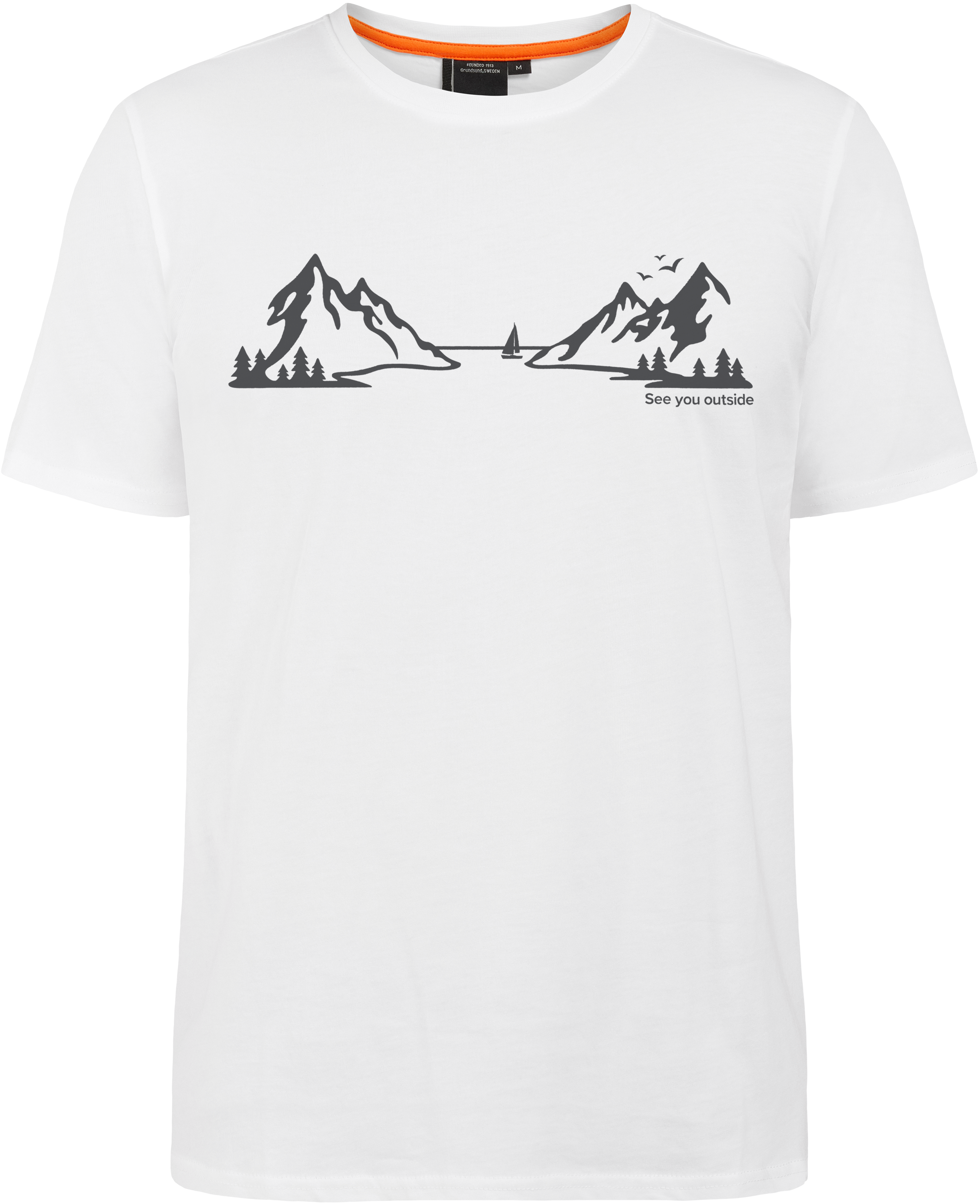 Harald T-shirt Landscape - Snow white - Herre - T-shirt - Hvit - Størrelse: M - Didriksons