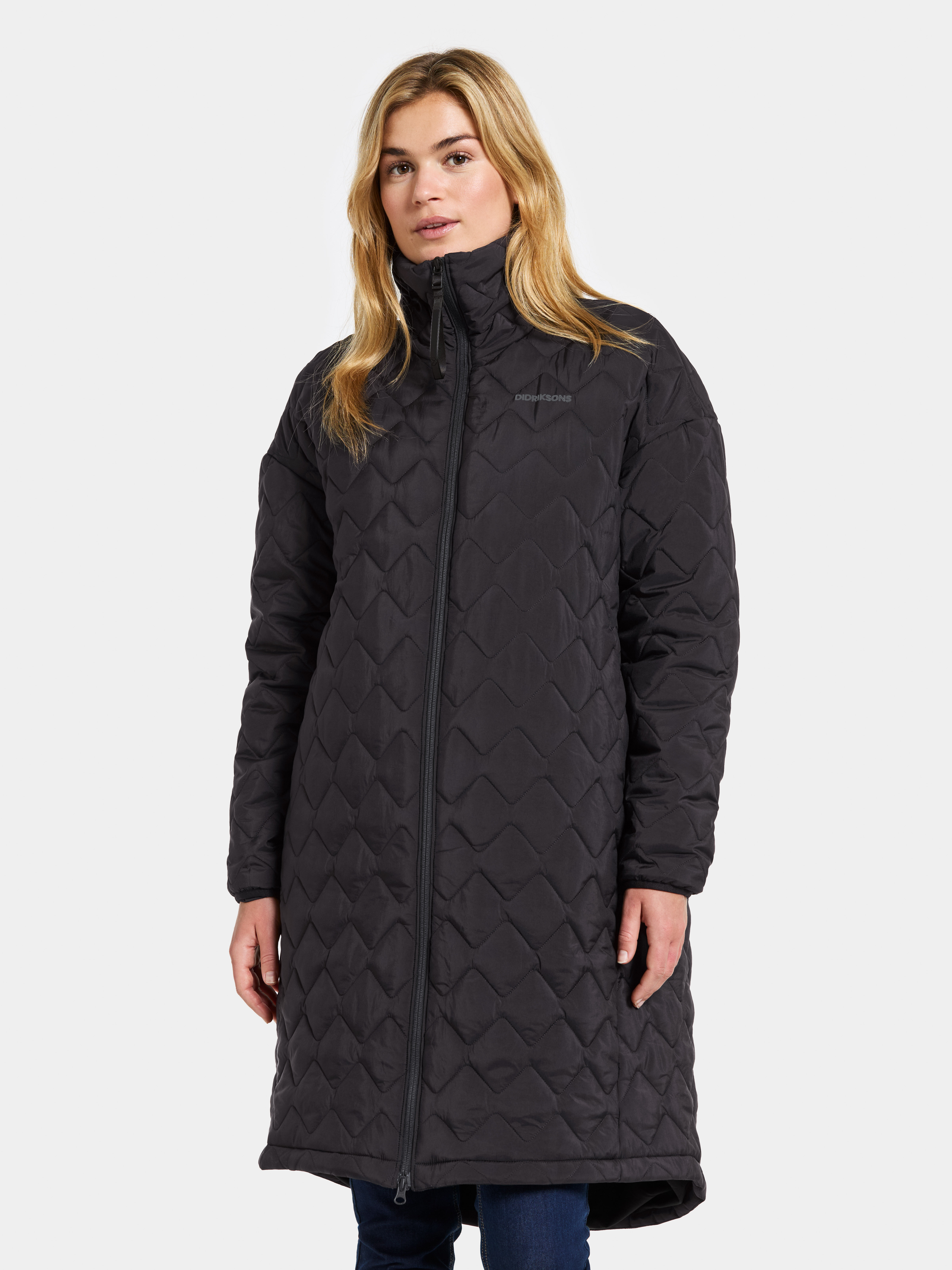 Nino Parka Long - Black - Dam - Quiltad jacka - Svart - Storlek: 42 - Didriksons