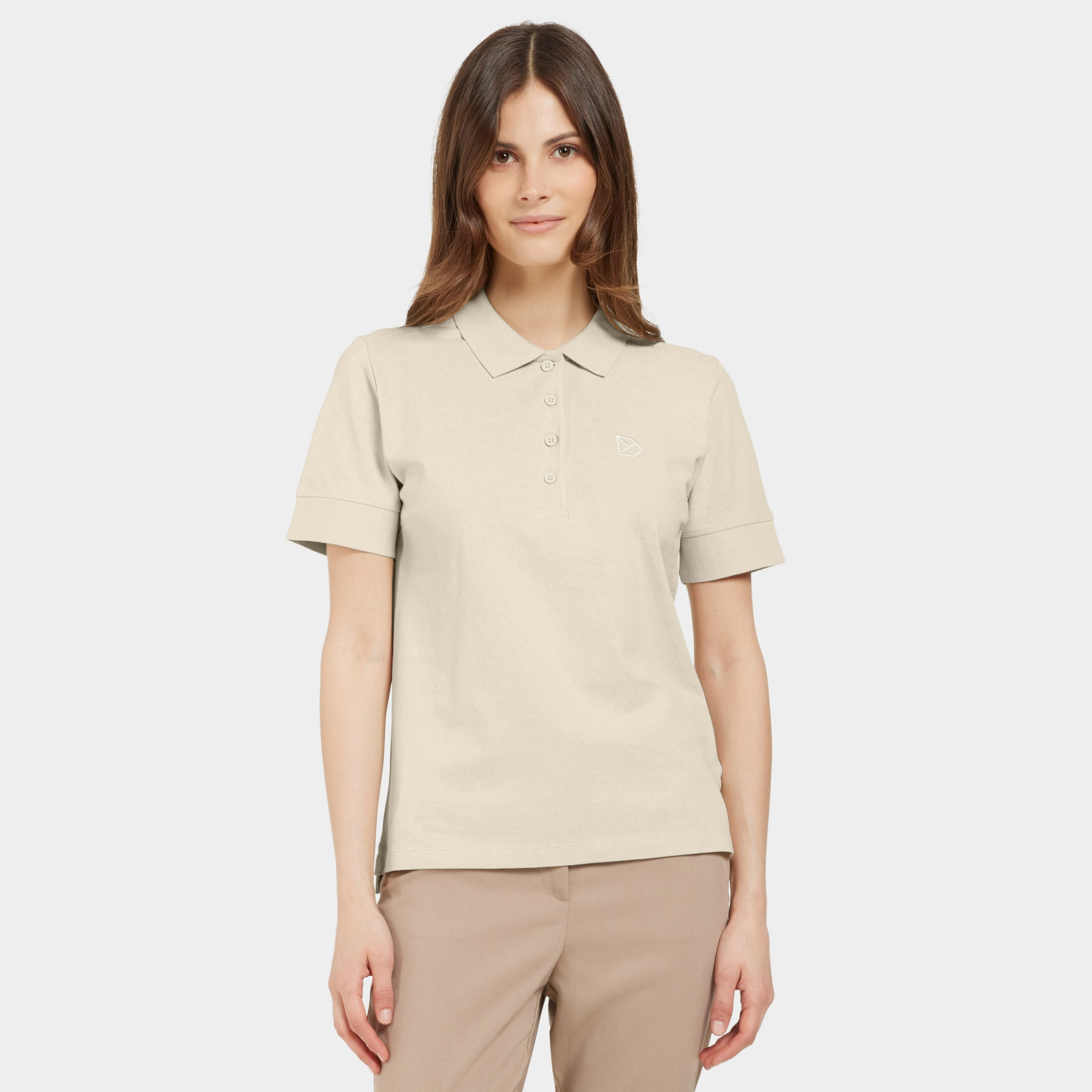 Wivi Polo - Light Beige - Damen - Poloshirt - Beige - Größe: 46 - Didriksons