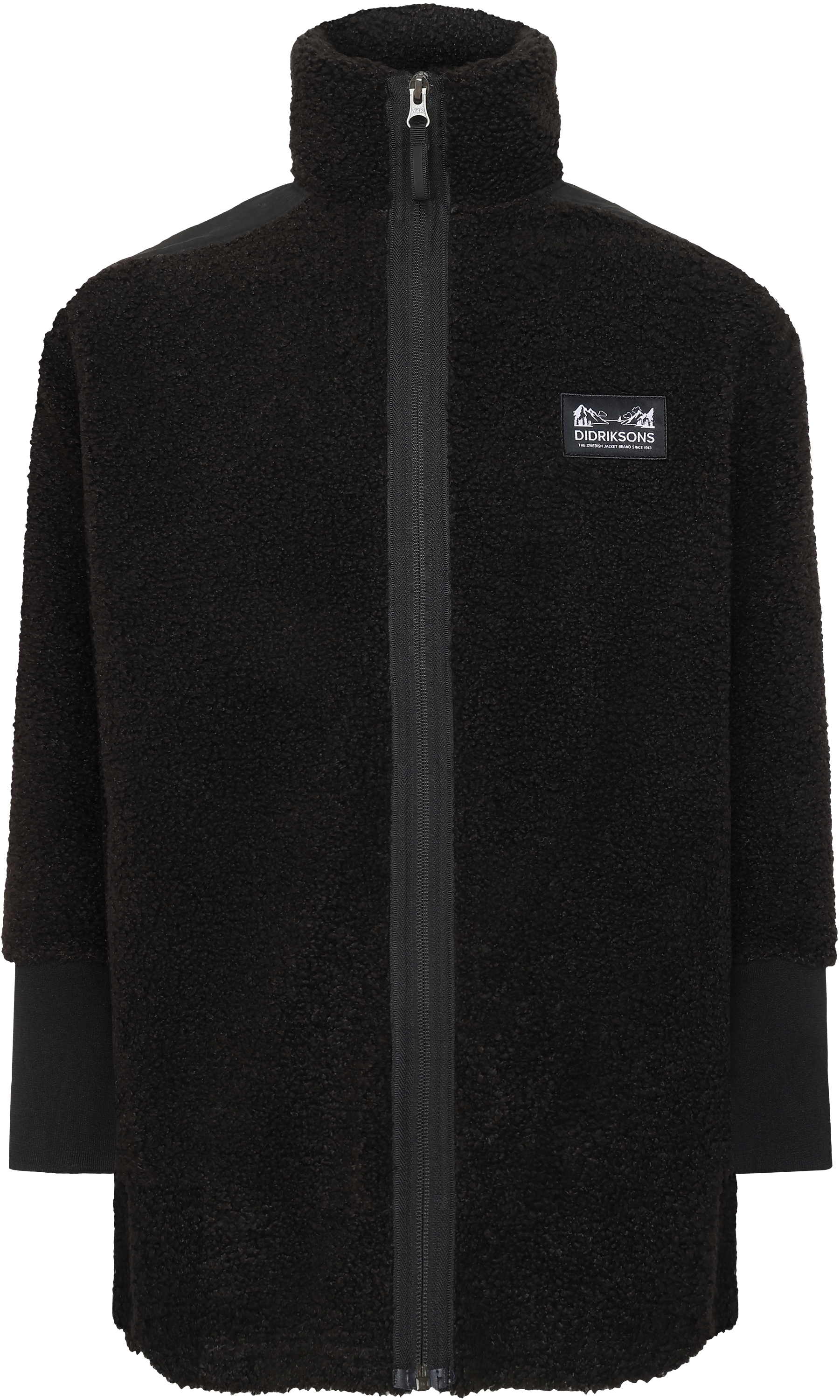 Ampere Kids' Full-Zip Long - Black - Barn - Pile fleece - Svart - Storlek: 160 - Didriksons