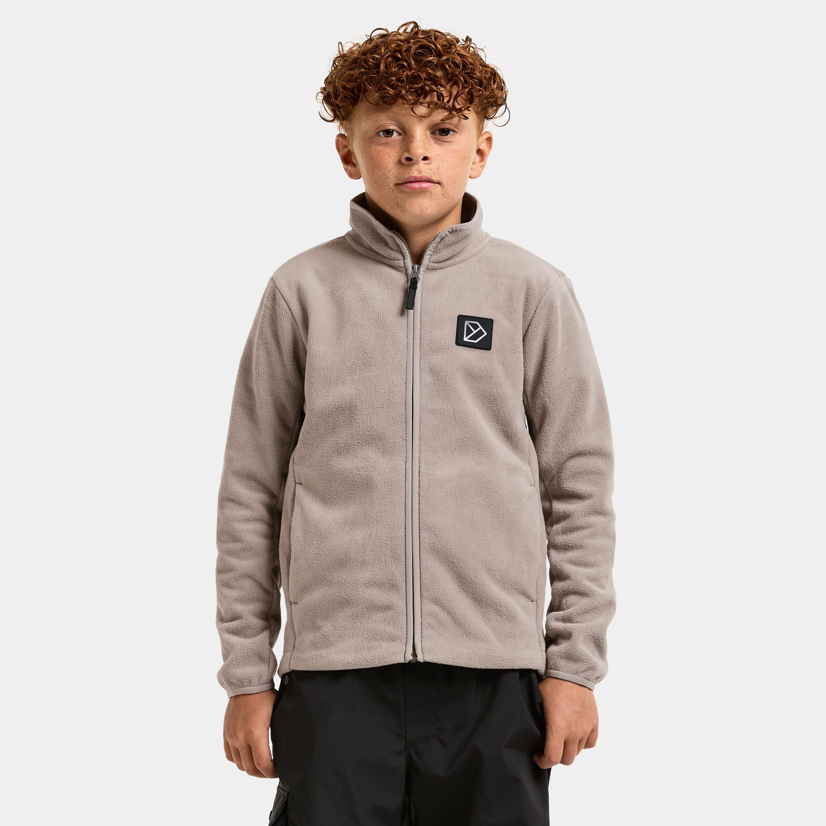 Malakit Kids Fullzip - Ash Brown - Kids' Fleece - Brown - Size: 160 - Didriksons