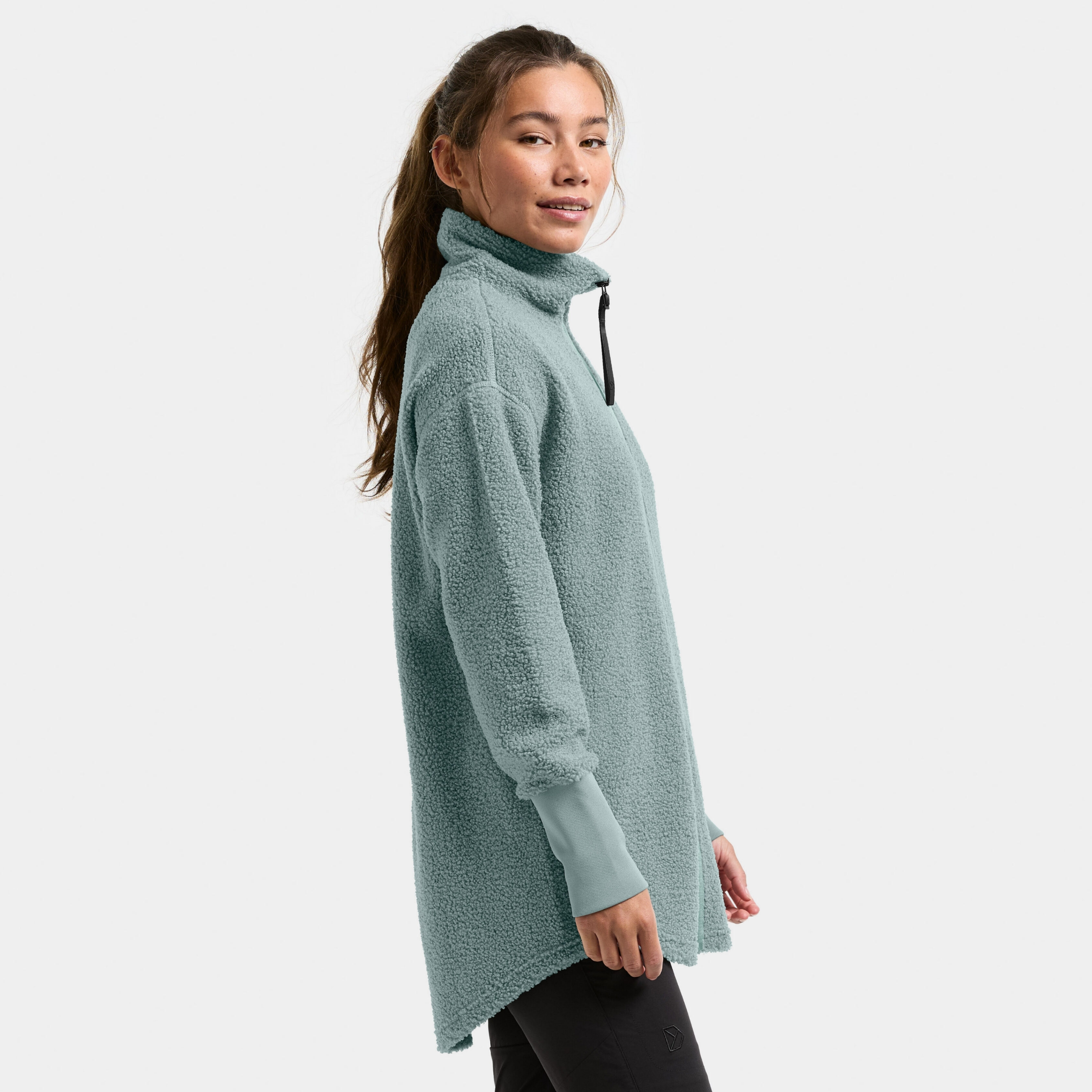 Sally Full-Zip - Factory Blue - Dame - Lang Pile Fleece - Blå - Størrelse: 34 - Didriksons