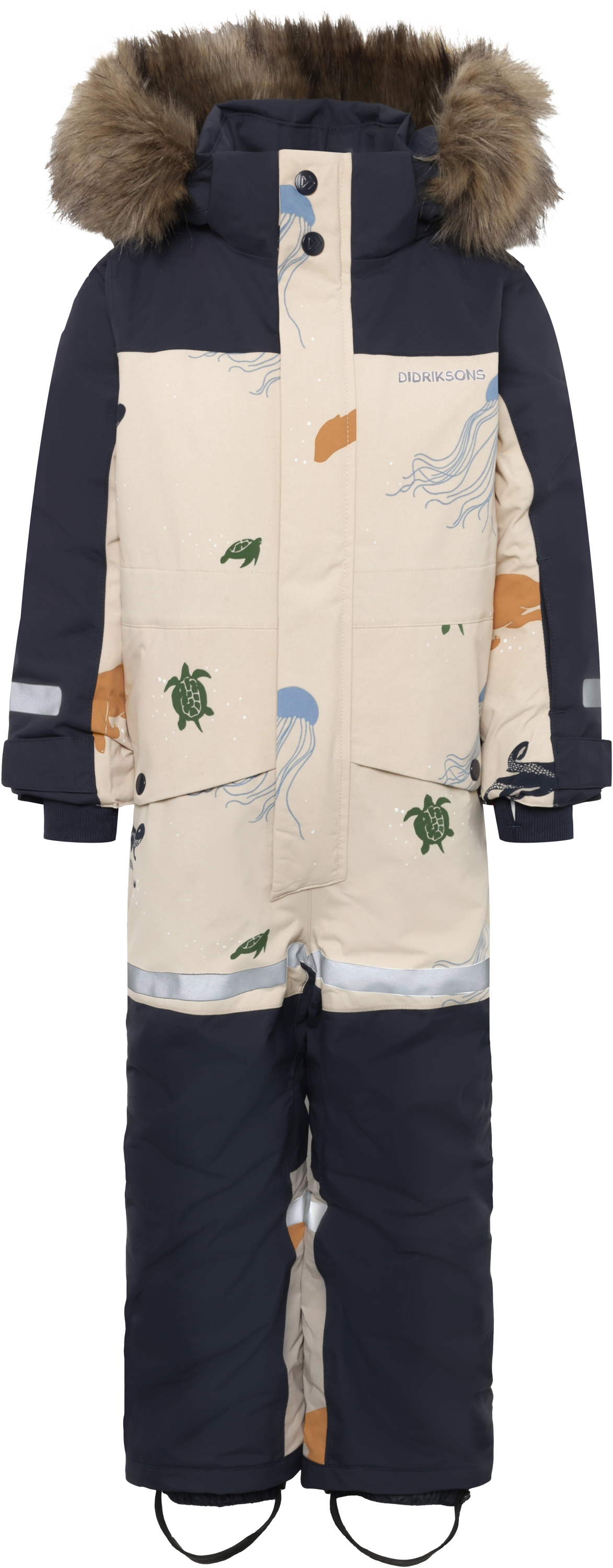 Bjärven SE Kids' Coverall - Winter Ocean Multi Reflex - Barn - Overall - Blå - Storlek: 80 - Didriksons