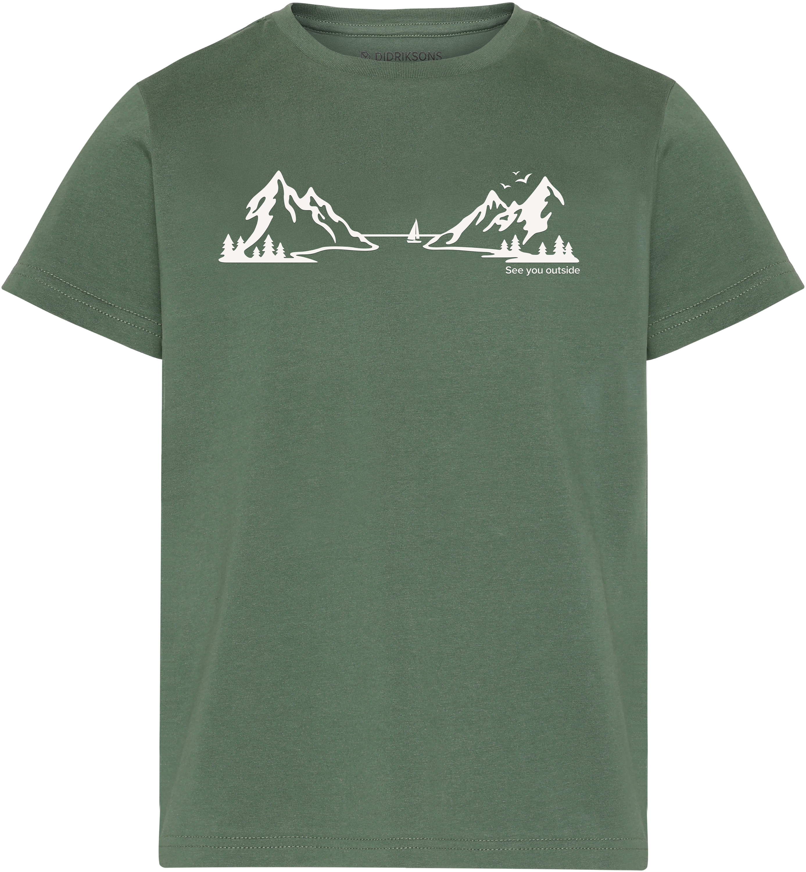 Mynta Kids' Logo T-shirt Explore - Dark Moss - Barn - T-shirt - Grön - Storlek: 140 - Didriksons