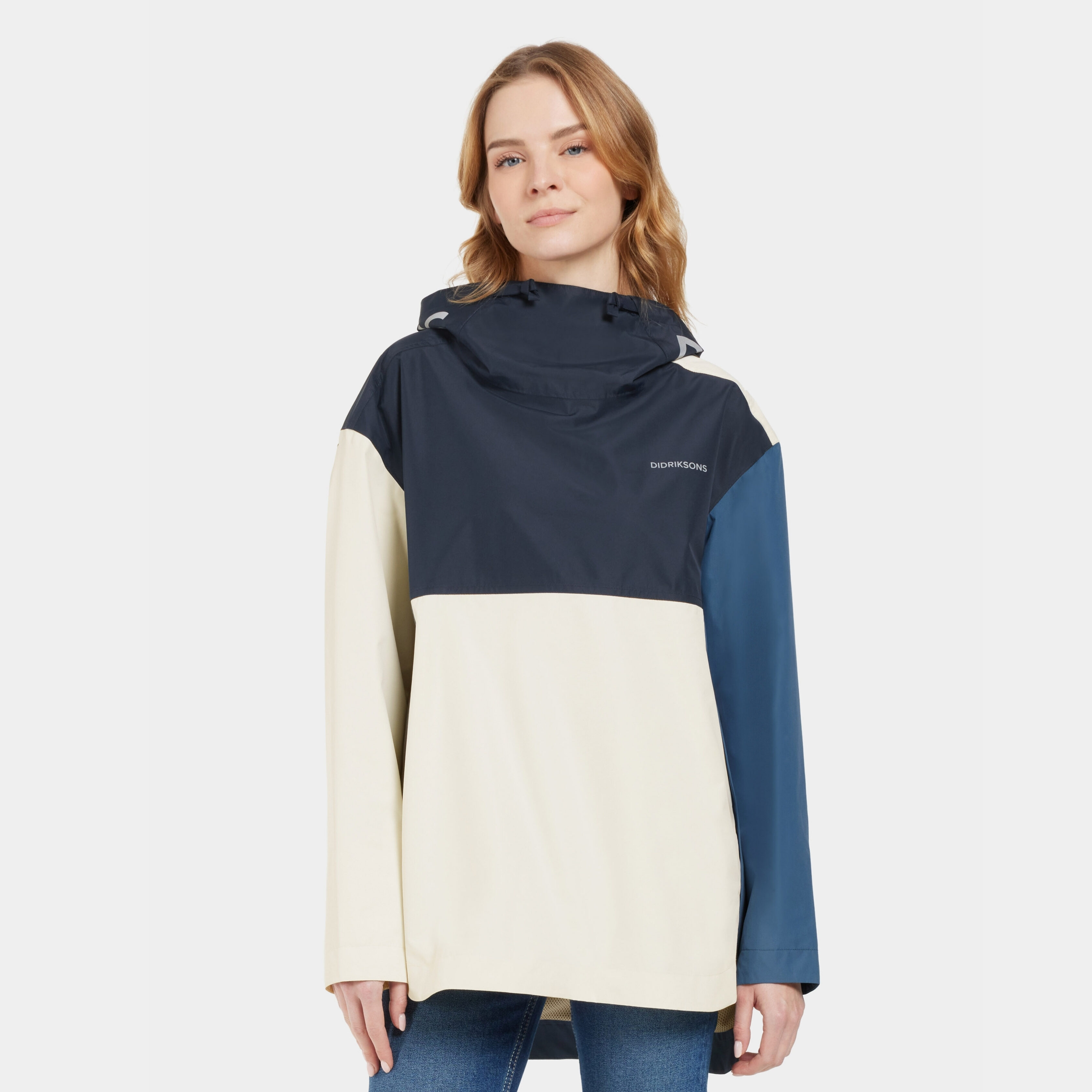 Thyra Jacket - TrueBlue/DkBlue/White - Dame - Anorakk - Multi - Størrelse: 38 - Didriksons