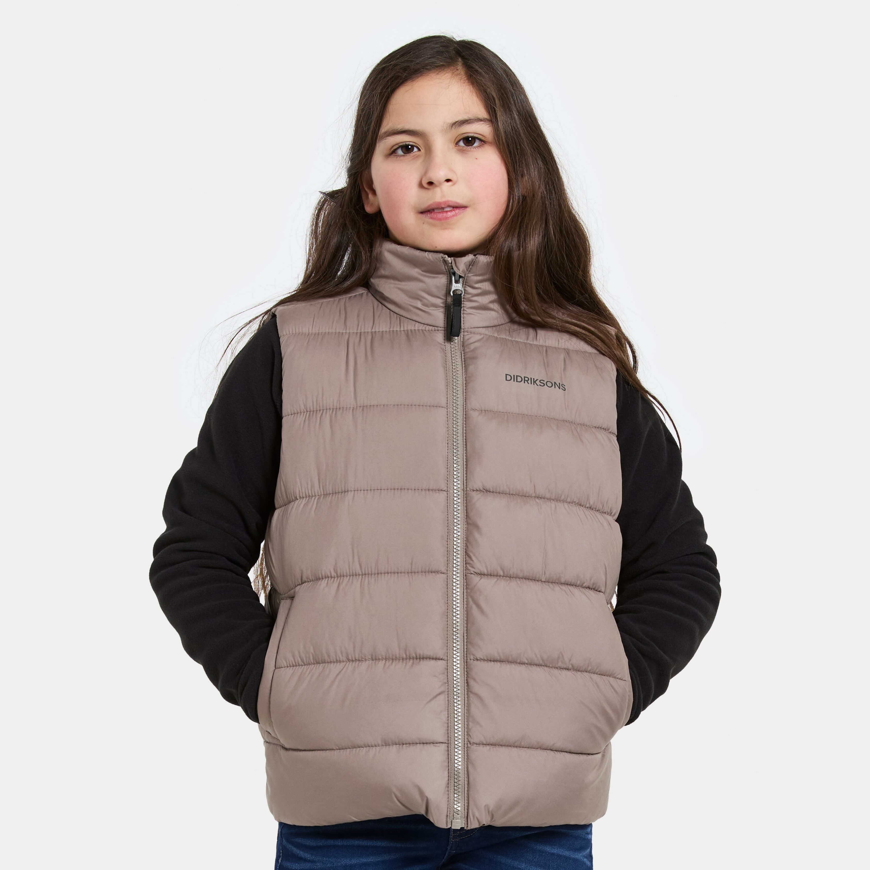 Kilo Kids' Vest - Ash Brown - Kids' Vest - Brown - Size: 160 - Didriksons