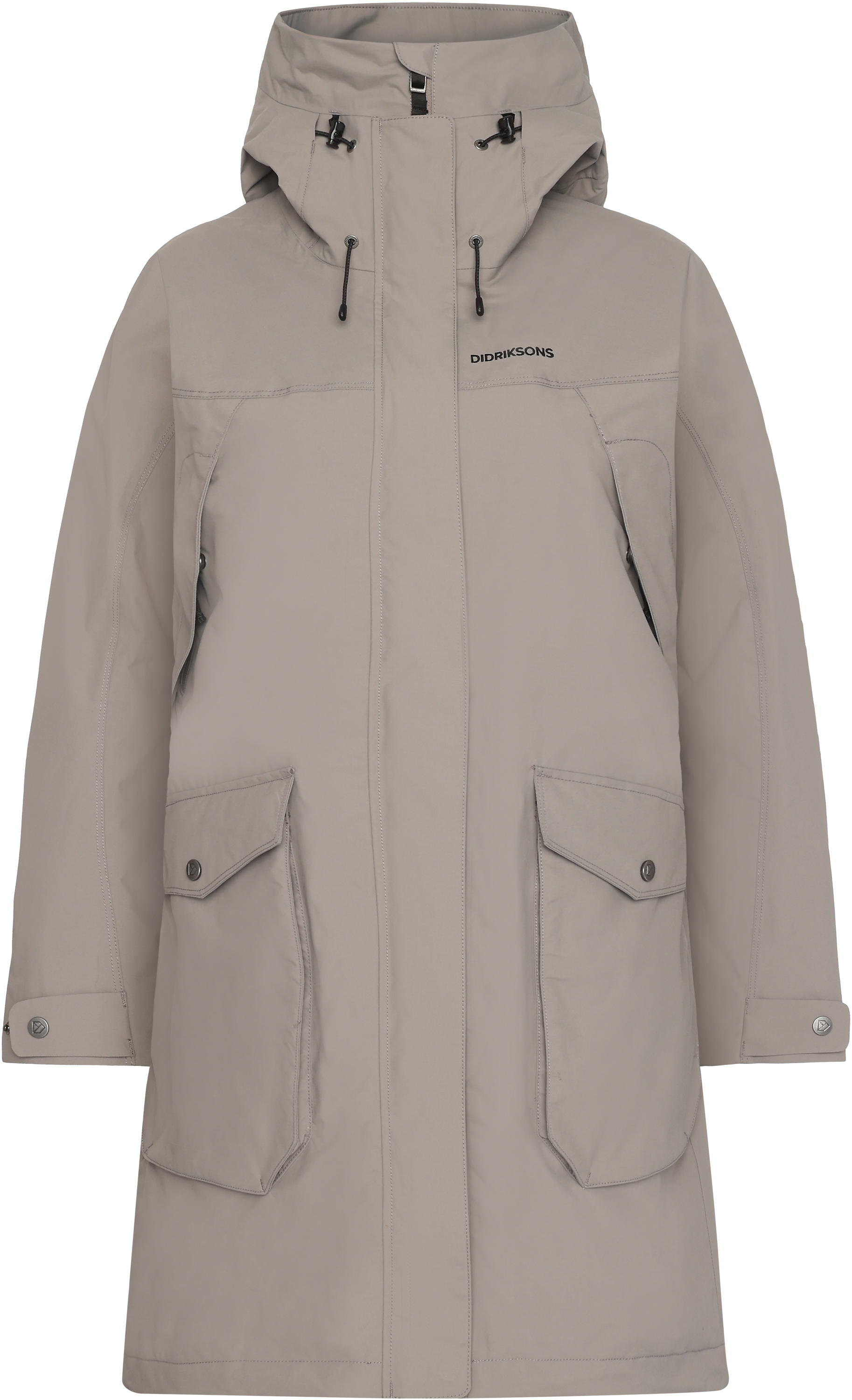 Thelma Parka - Ash Brown - Dam - Lång regnkappa - Brun - Storlek: 36 - Didriksons