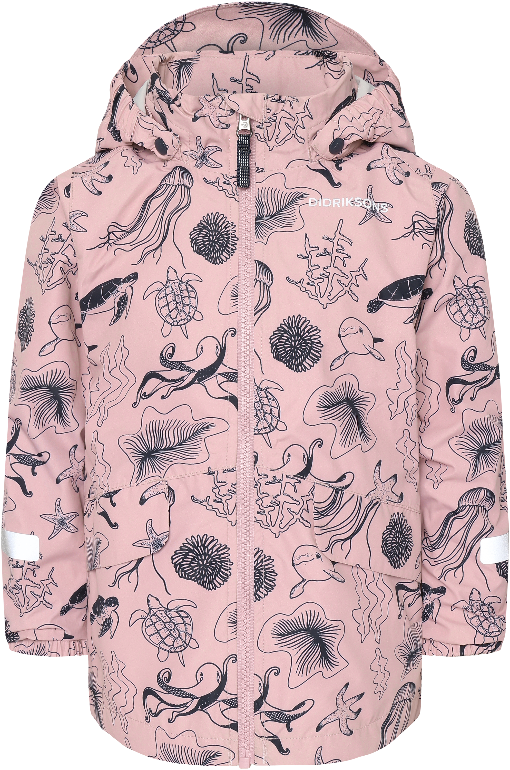 Norma Printed Kids' Jacket - Ocean Soft Pink - Kids' Waterproof Jacket - Pink - Size: 100 - Didriksons