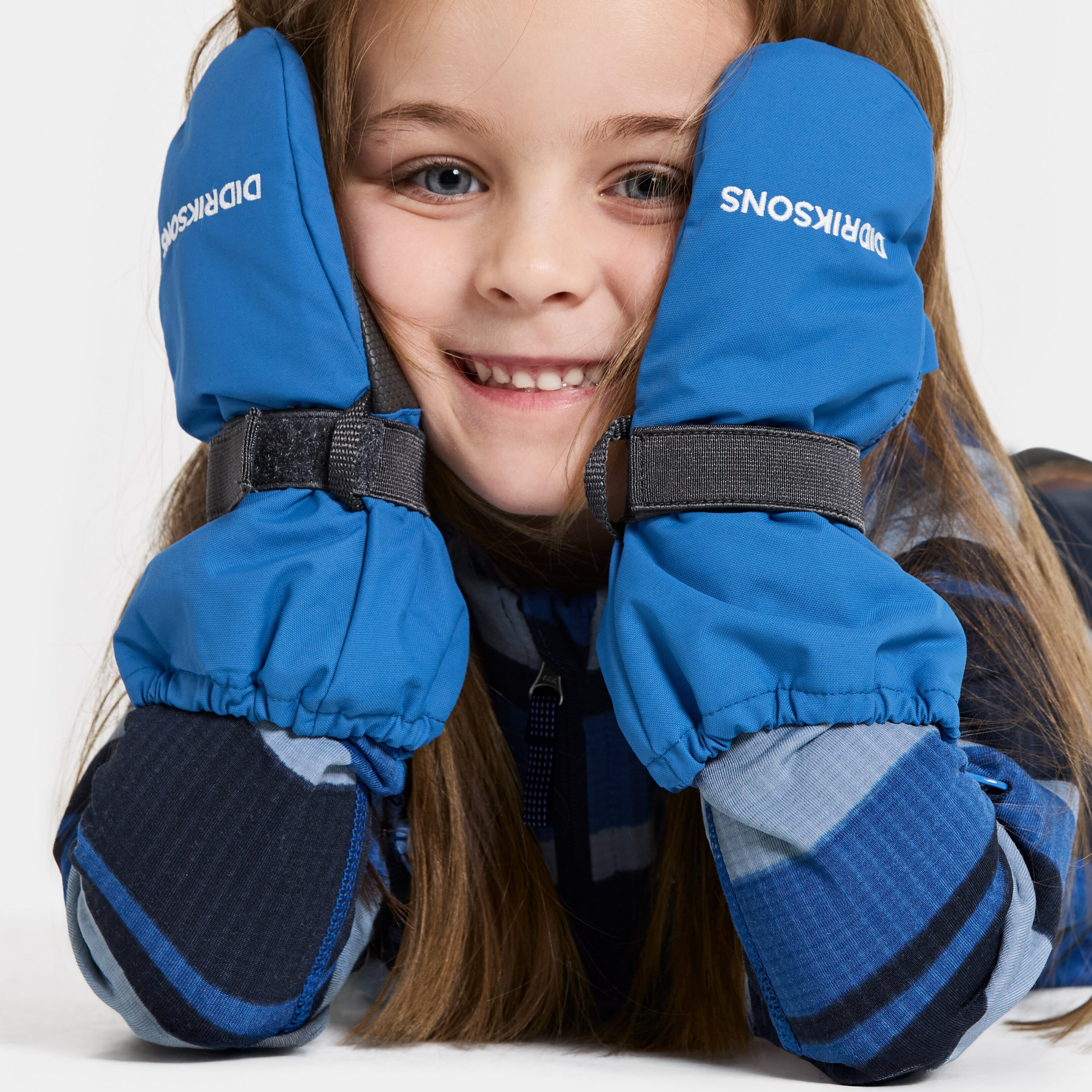 Biggles Kid's Zip Mittens - Sapphire Blue - Barn - Fodrade vantar - Blå - Storlek: 45692 - Didriksons