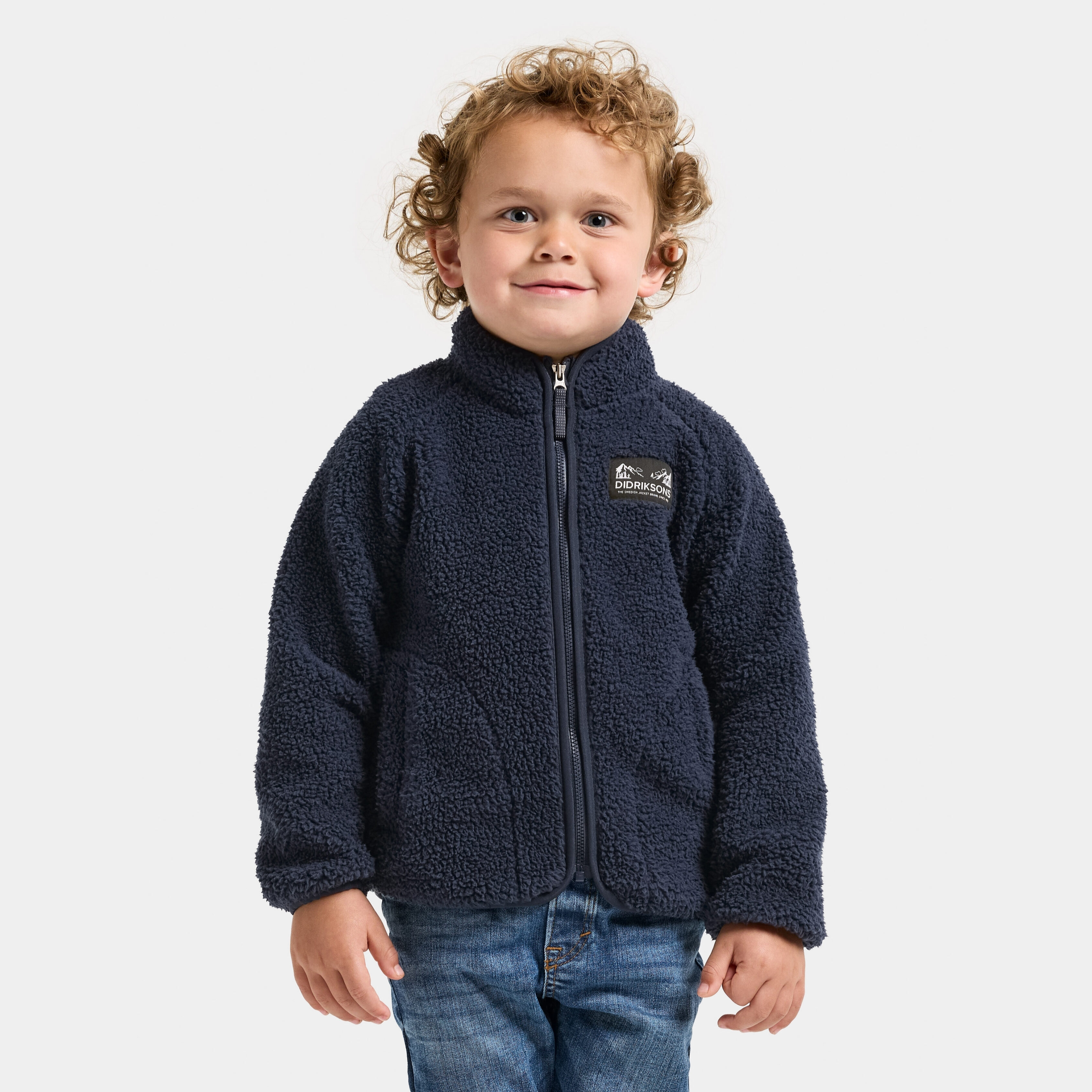 Gibbs Kids' Full-Zip - Navy - Kids' Pile Fleece - Blue - Size: 80 - Didriksons