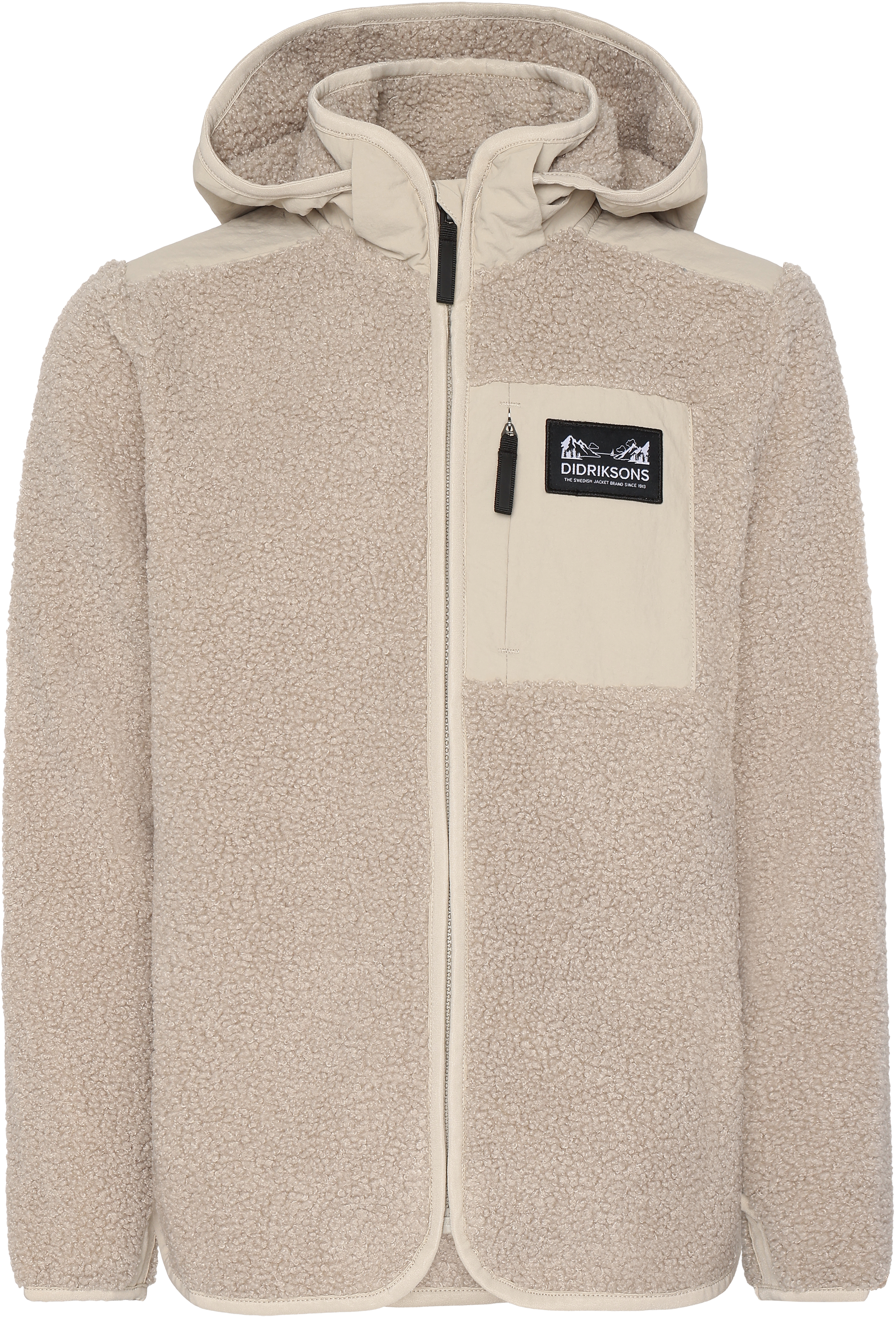 Exa Kids' Full-Zip - Beach beige - Barn - Pile fleece - Beige - Storlek: 160 - Didriksons