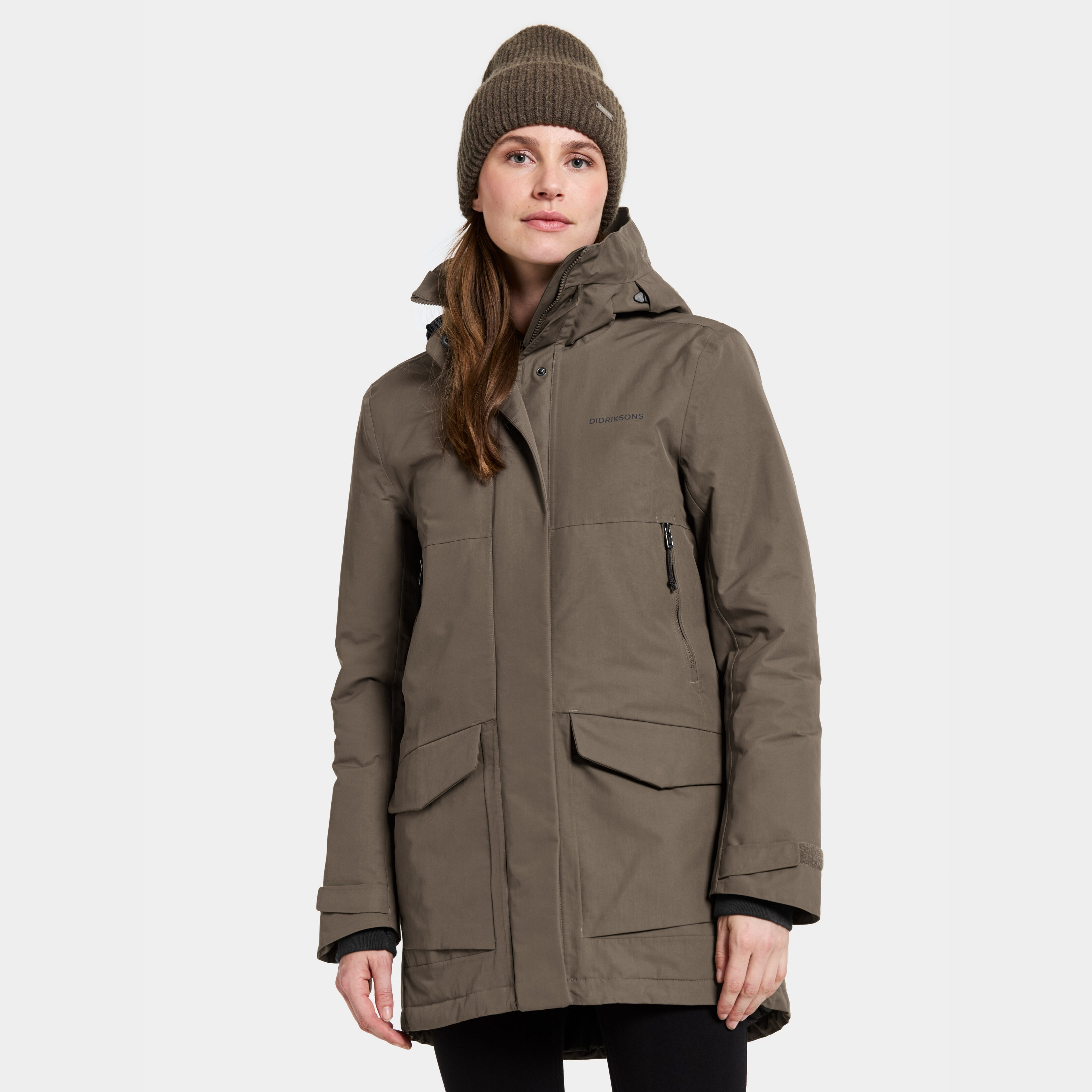 Frida Parka - Mocha Brown - Women's Autumn jacket - Brown - Size: 40 - Didriksons