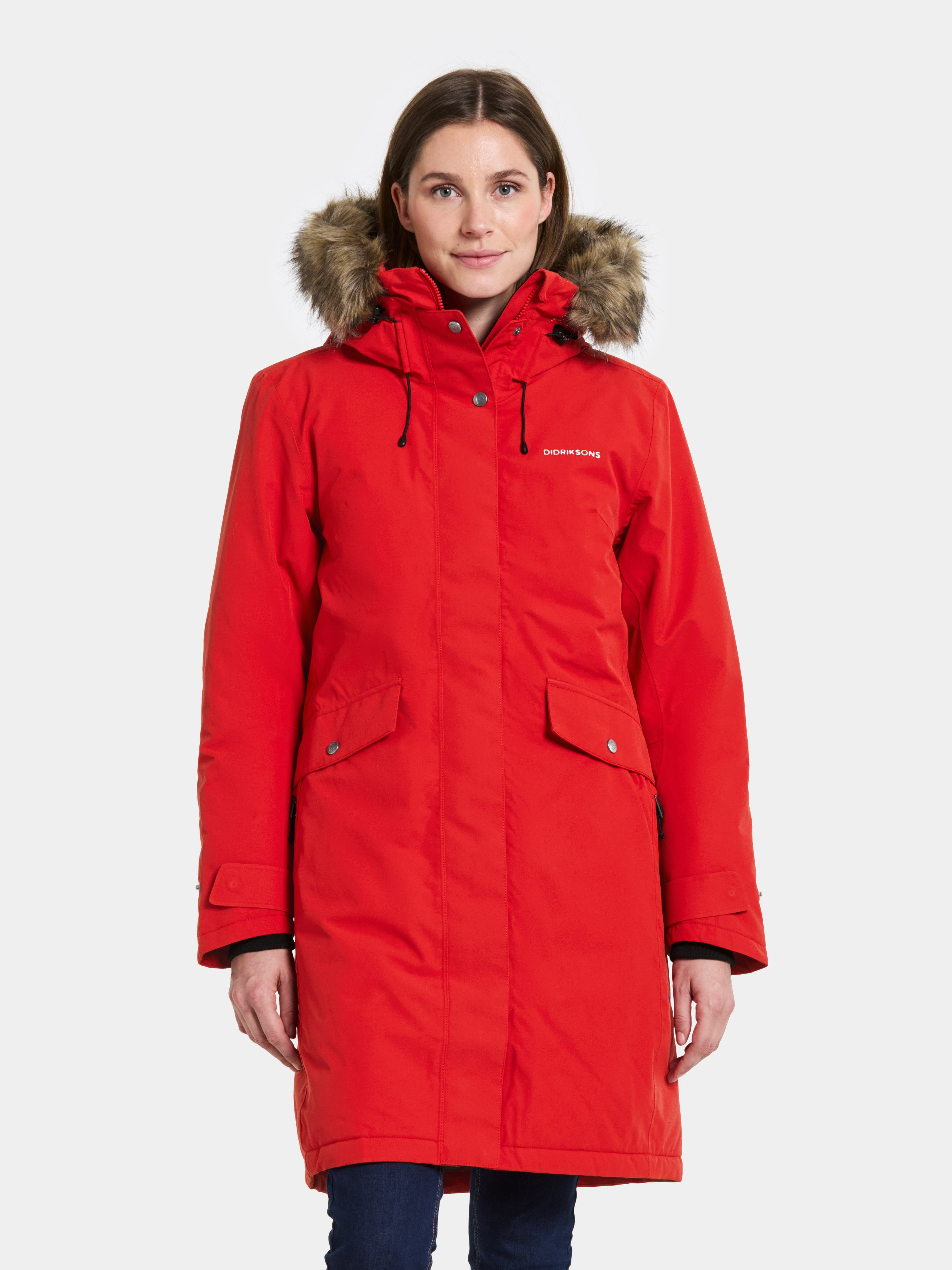 Erika Parka - Pomme Red - Women's Winter jacket - Red - Size: 32 - Didriksons