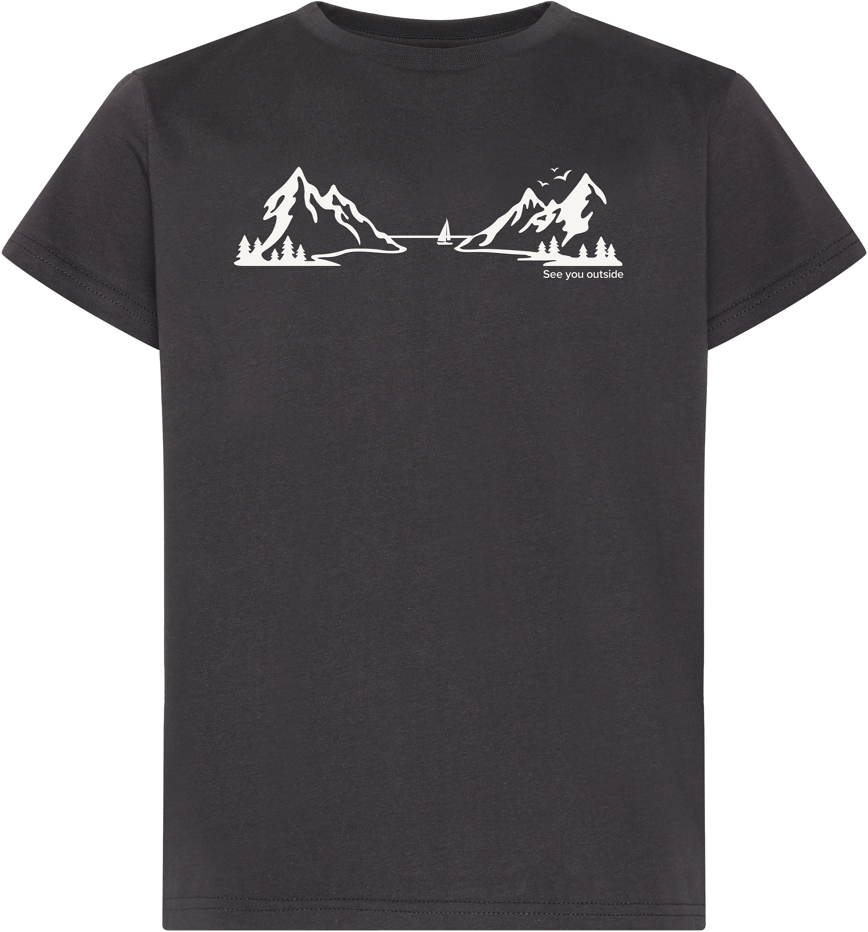 Mynta Kids' Logo T-shirt Explore - Graphite - Barn - T-shirt - Grå - Storlek: 130 - Didriksons