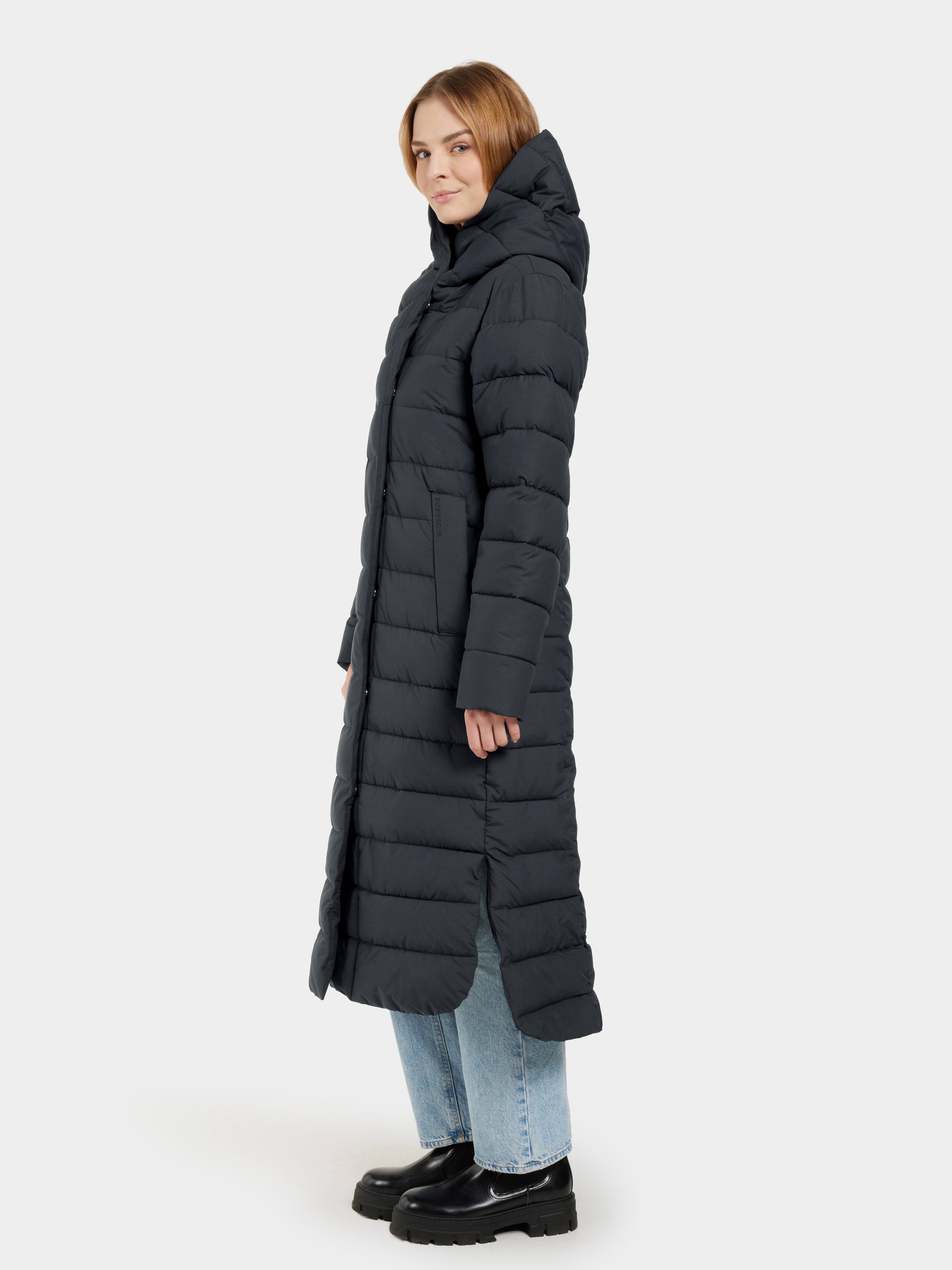 Stella Parka Long - Dark Night Blue - Dame - Lang vinterjakke - Blå - Størrelse: 34 - Didriksons
