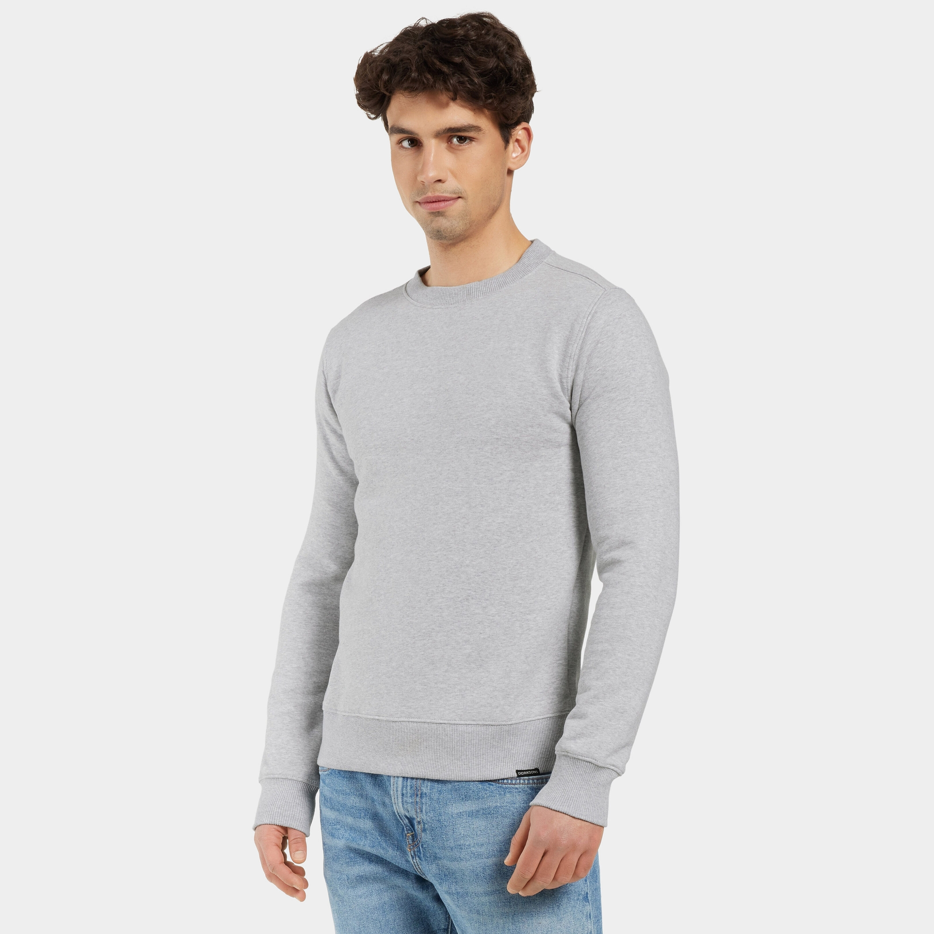 Fyn Sweater - Aluminum melange - Men's Sweatshirt - Gray - Size: L - Didriksons