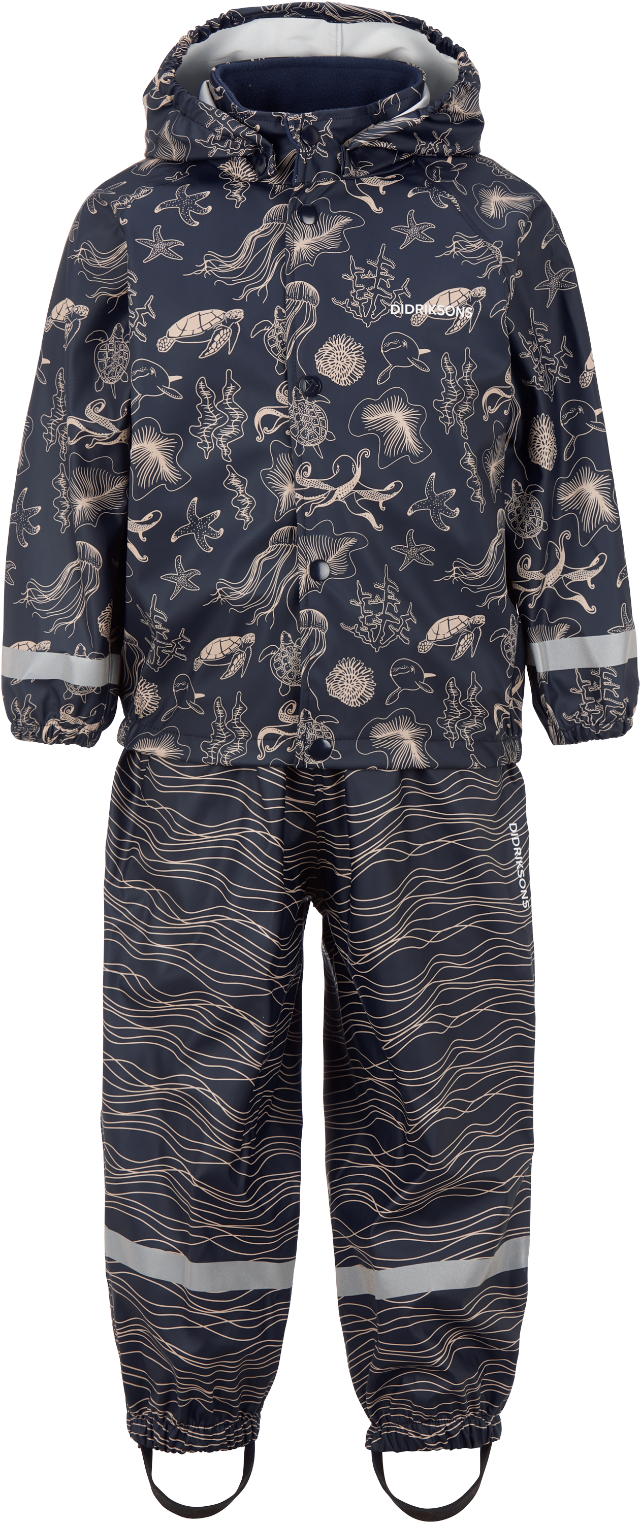 Slaskeman Printed Kids' Set - Ocean Navy - Barn - Regnställ - Blå - Storlek: 140 - Didriksons