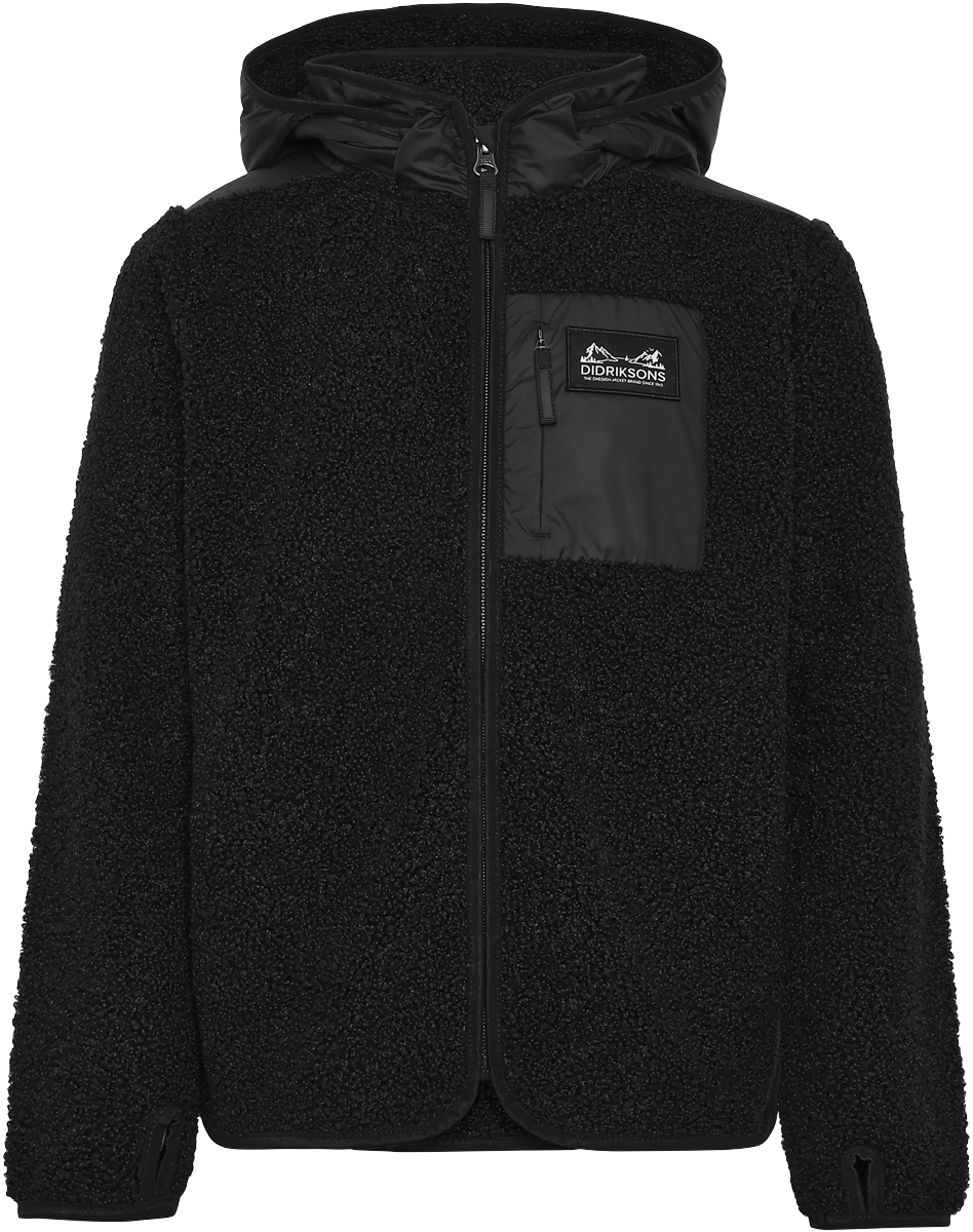 Exa Kids' Full Zip - Black - Kids' Pile Fleece - Black - Size: 130 - Didriksons