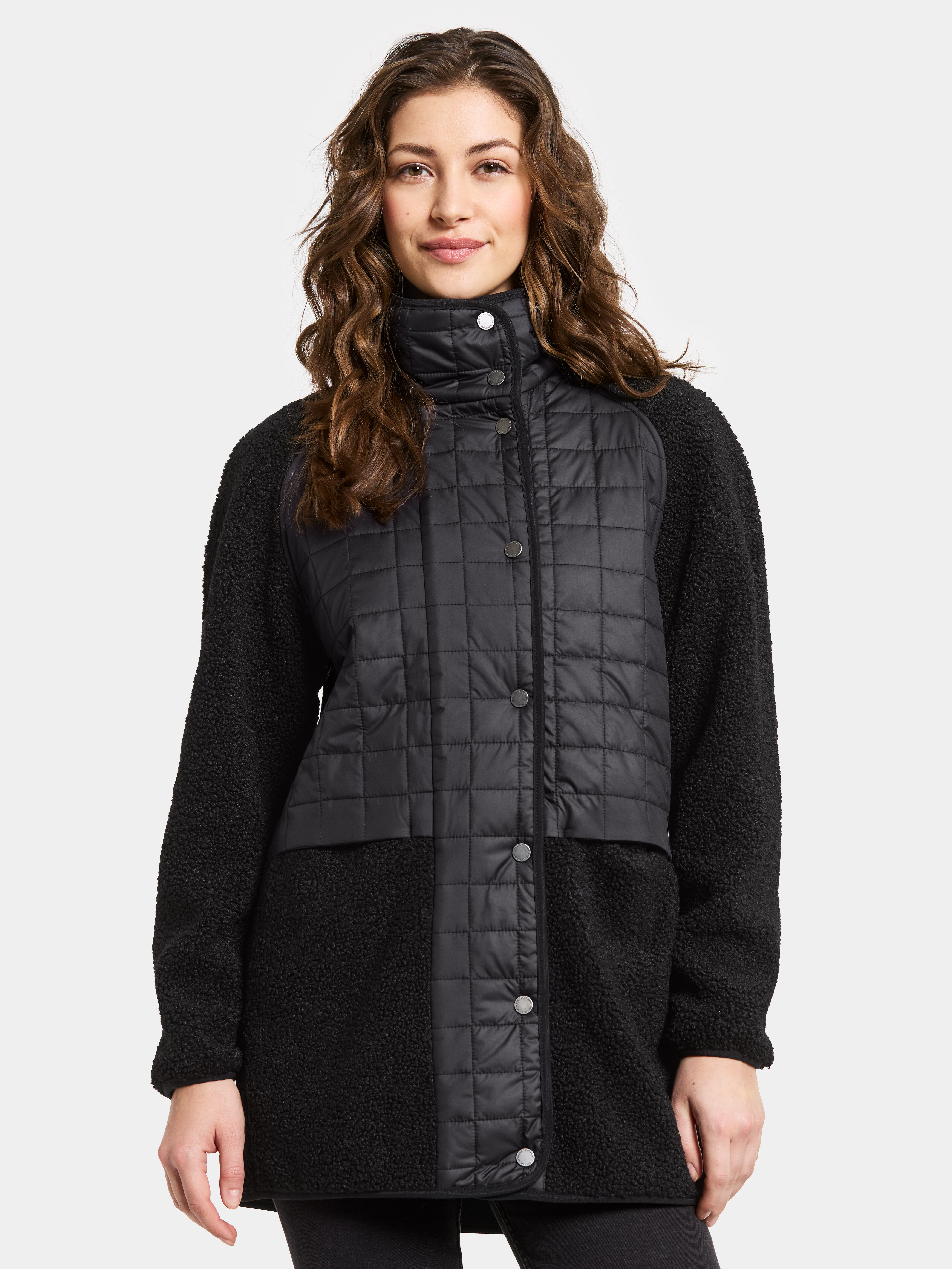 Hazel Jacket - Black - Dame - Lang Pile Fleece - Svart - Størrelse: 40 - Didriksons