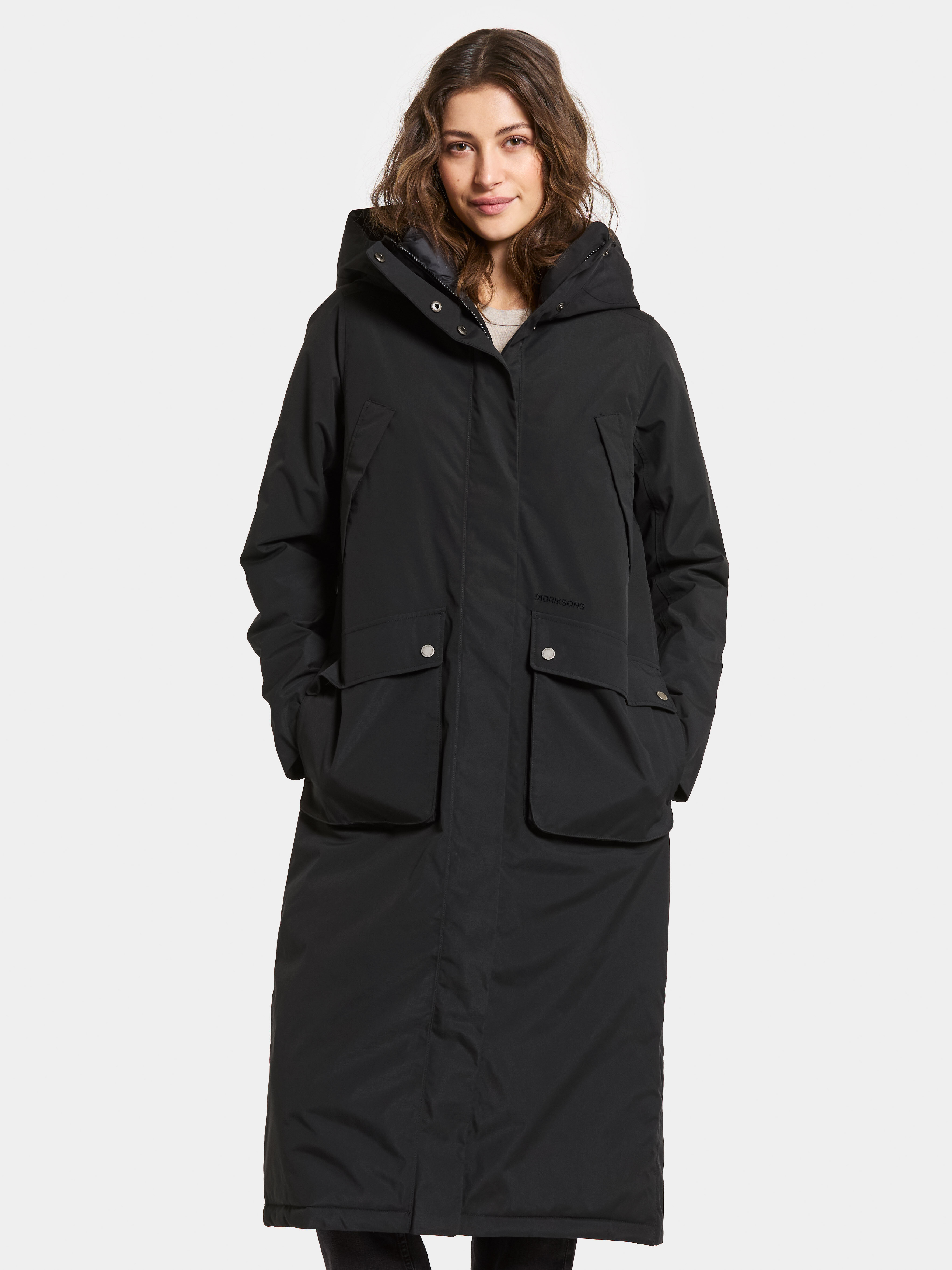 Melody Parka Long - Black - Dam - Lång vinterjacka - Svart - Storlek: 34 - Didriksons