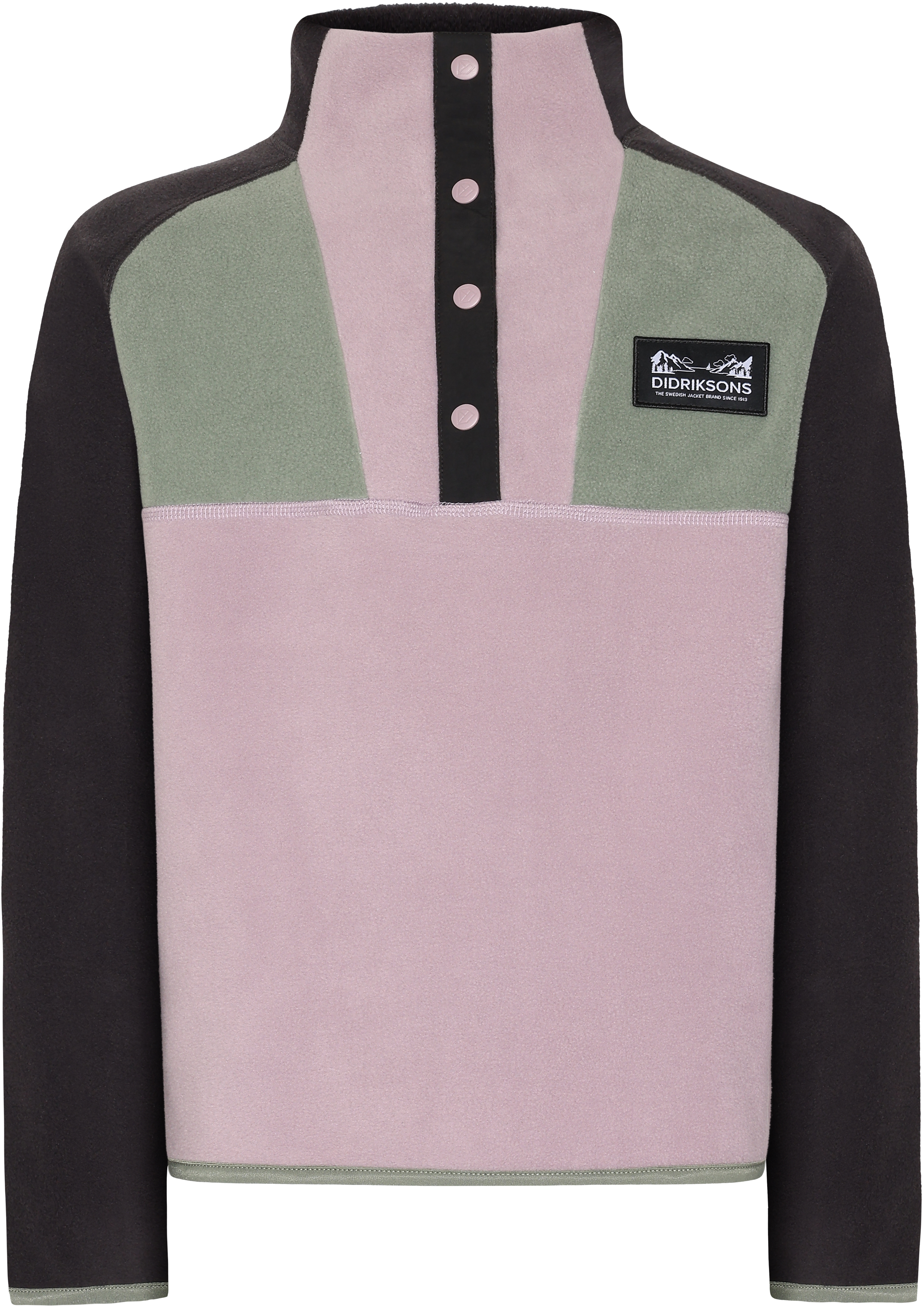 Yokto Kids' half button - Dusty lilac - Barn - Fleece - Lila - Storlek: 170 - Didriksons