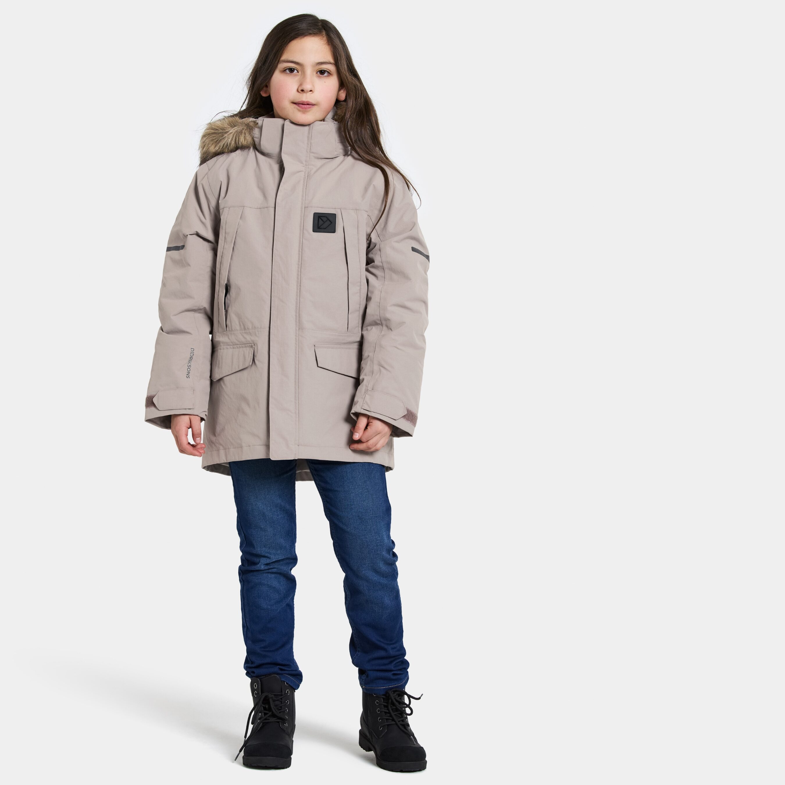 Sylvin Kids' Parka - Ash Brown - Kids' Winter jacket - Brown - Size: 170 - Didriksons