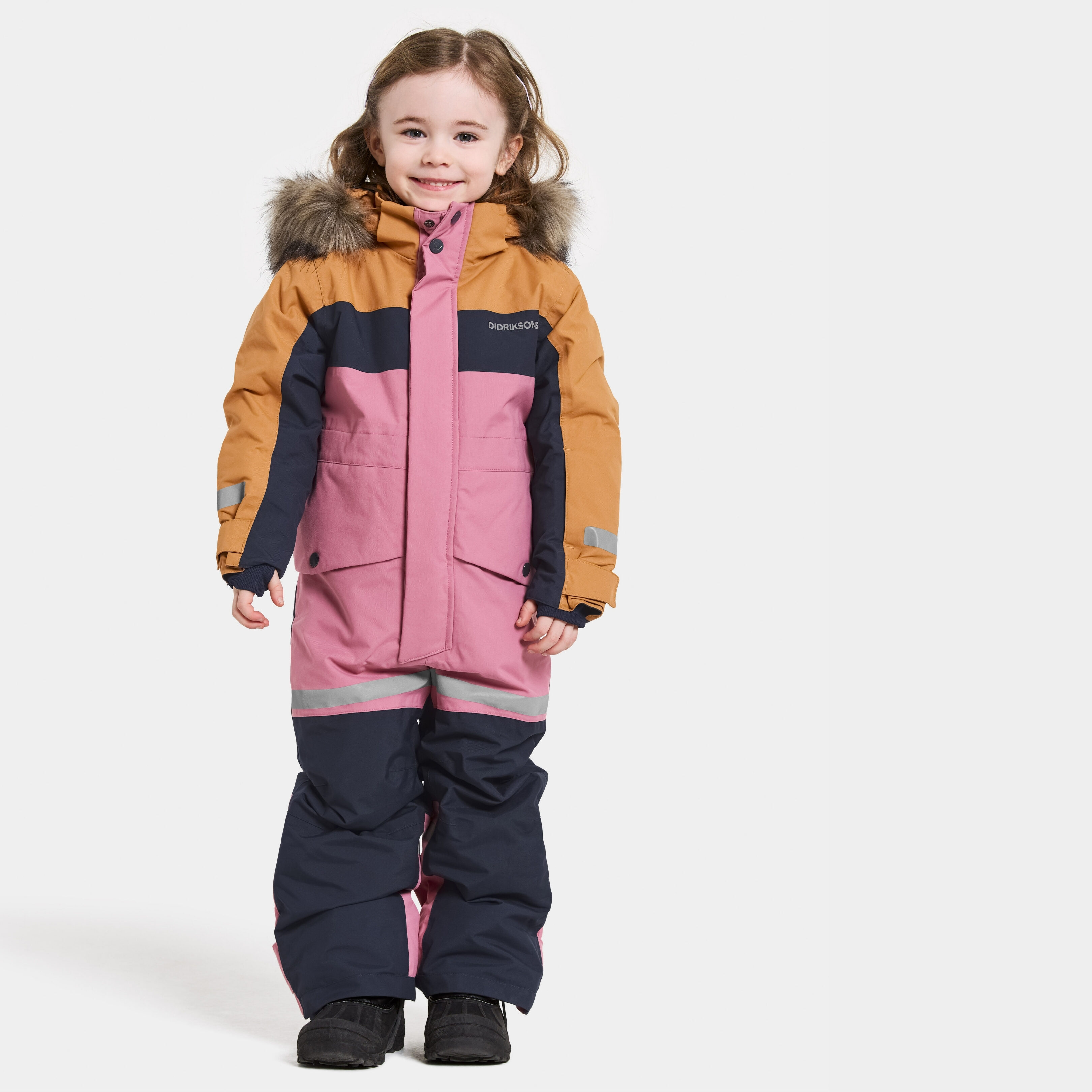 Bjärven Kids' Coverall - Heather Pink - Barn - Overall - Rosa - Storlek: 100 - Didriksons