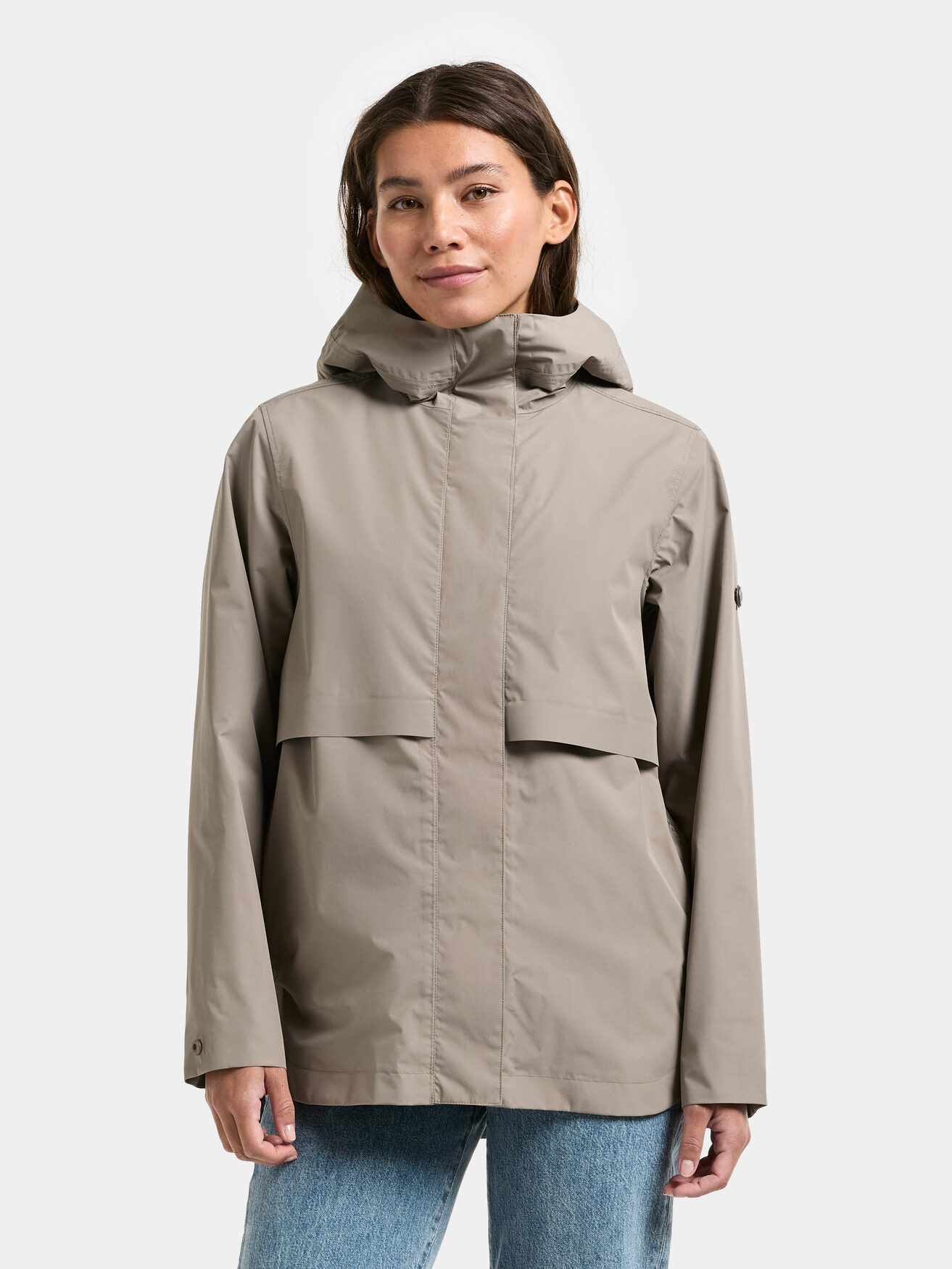 Veste Greyson Femme Gris Séquoia, Coupe Athlétique, Nylon Doux Et Stretch Avec Poches Zippées