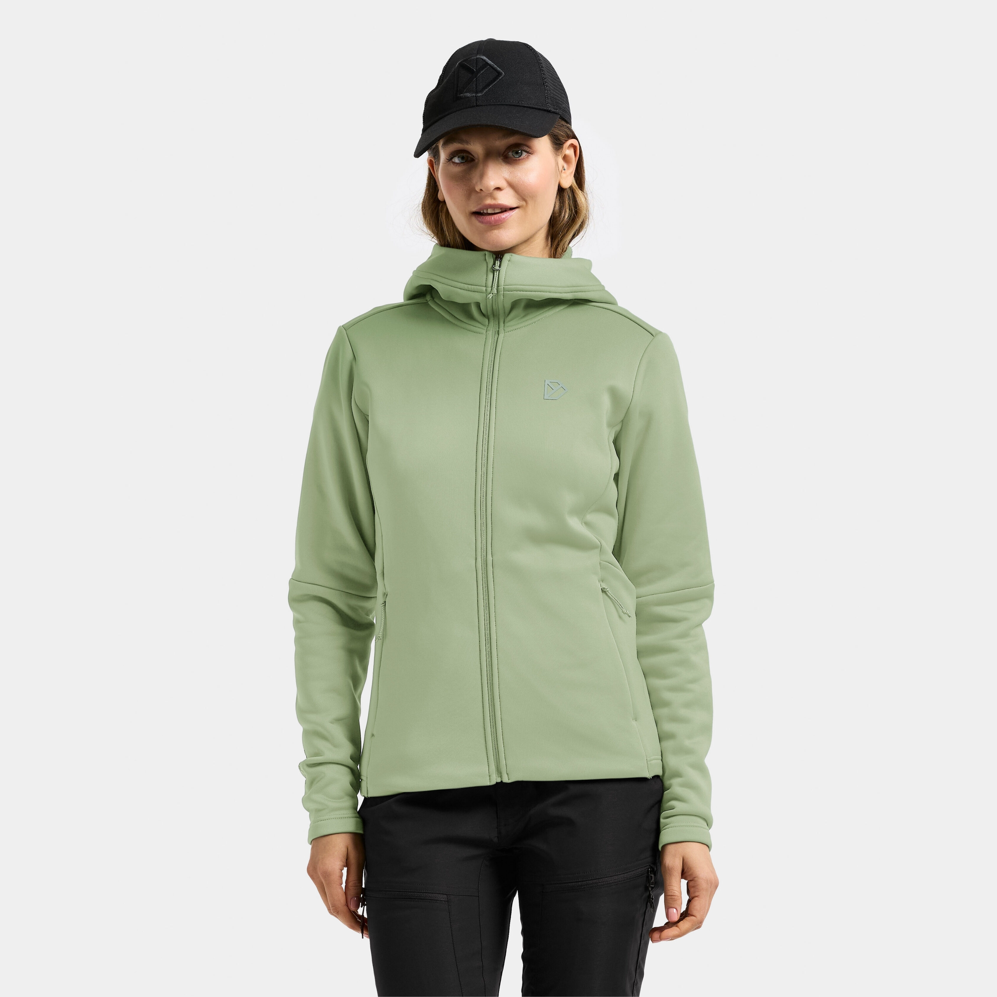 Anneli Full-zip - Light Moss - Women's Fleece & Midlayer - Green - Size: 42 - Didriksons