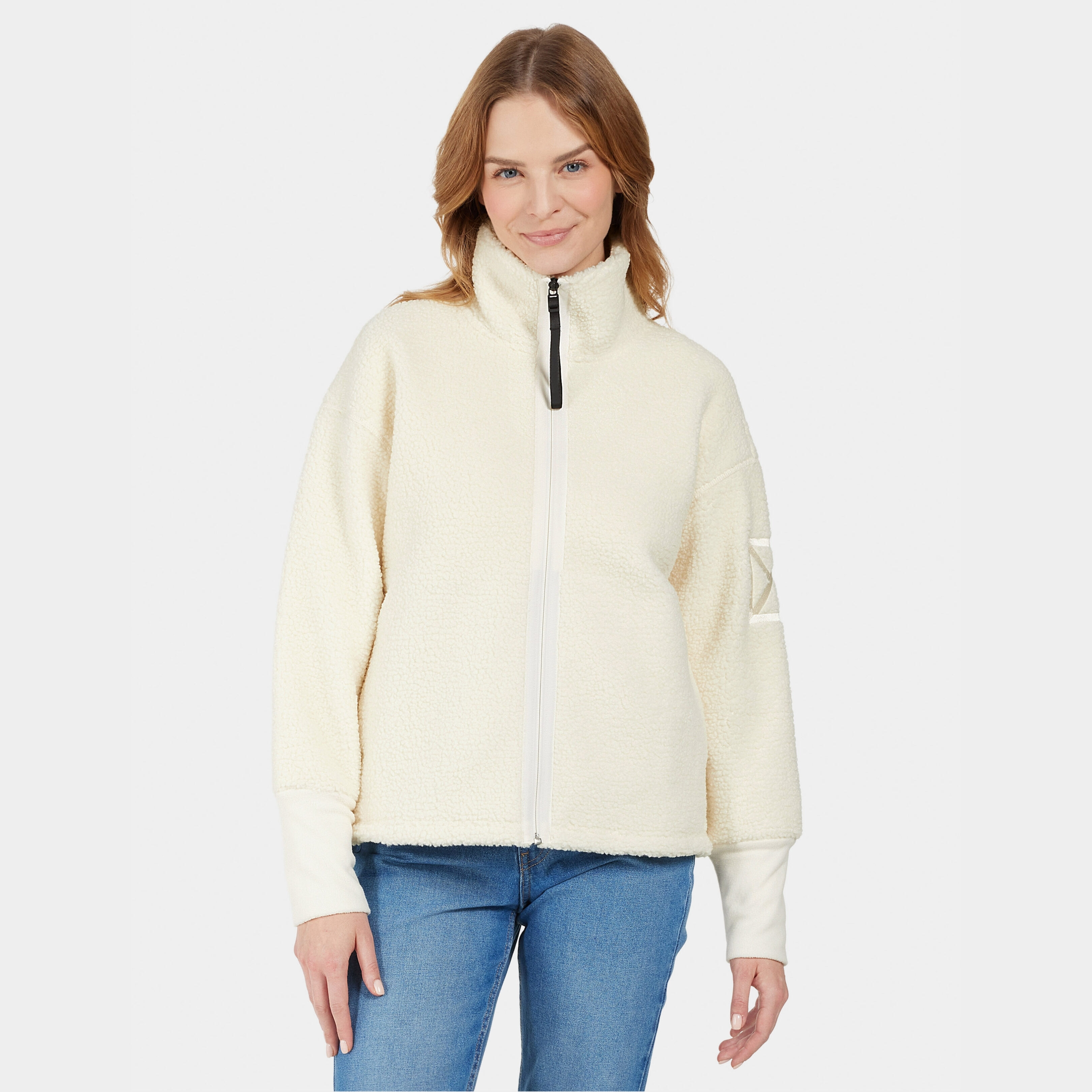 Mella Full-Zip - White Foam - Women's Pile Fleece - White - Size: 38 - Didriksons