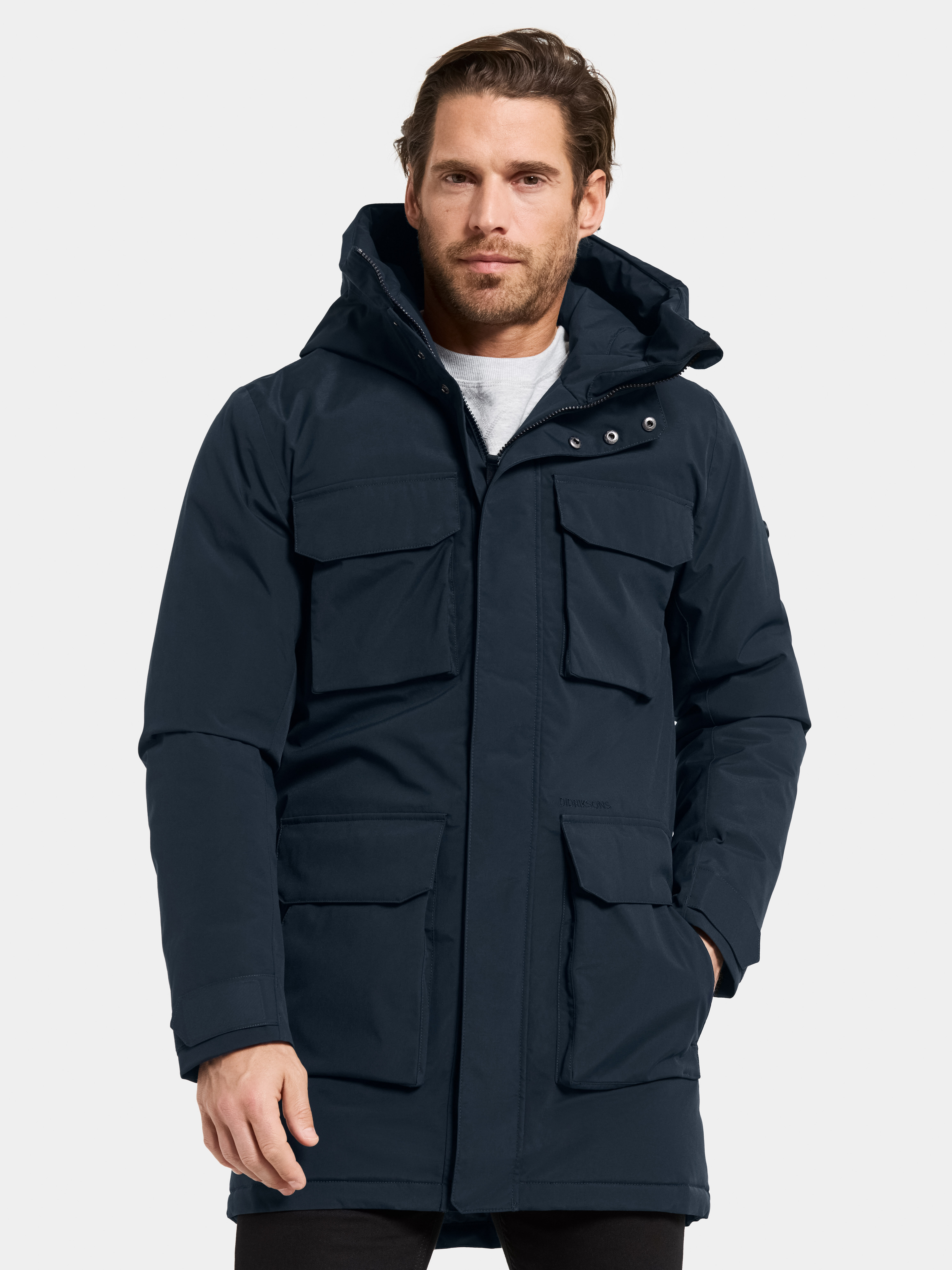 Aiden Parka - Dark Night Blue - Herre - Vattert jakke - Blå - Størrelse: XXXL - Didriksons