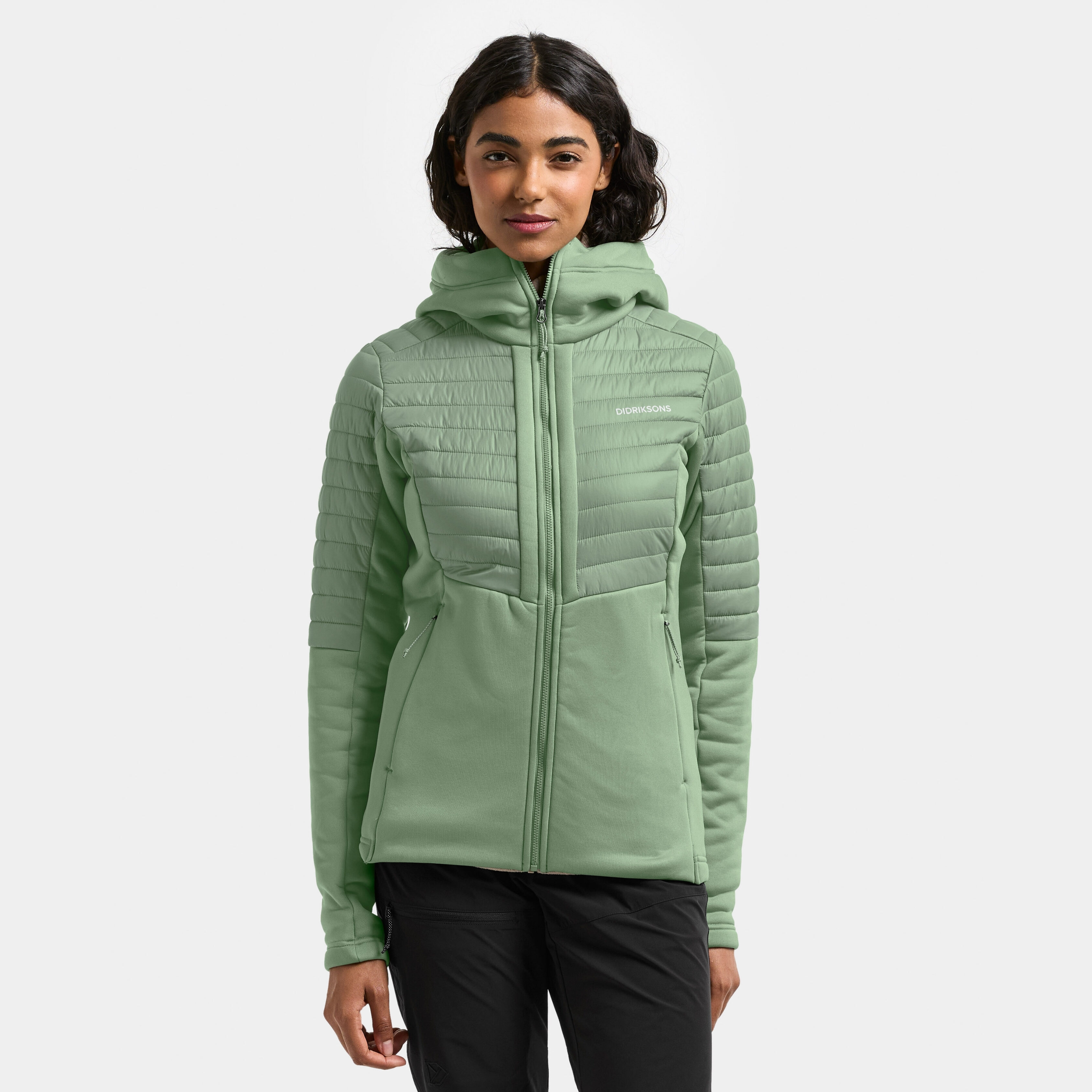 Annema Full-Zip - Light Moss - Women's Hybrid jacket - Green - Size: 40 - Didriksons