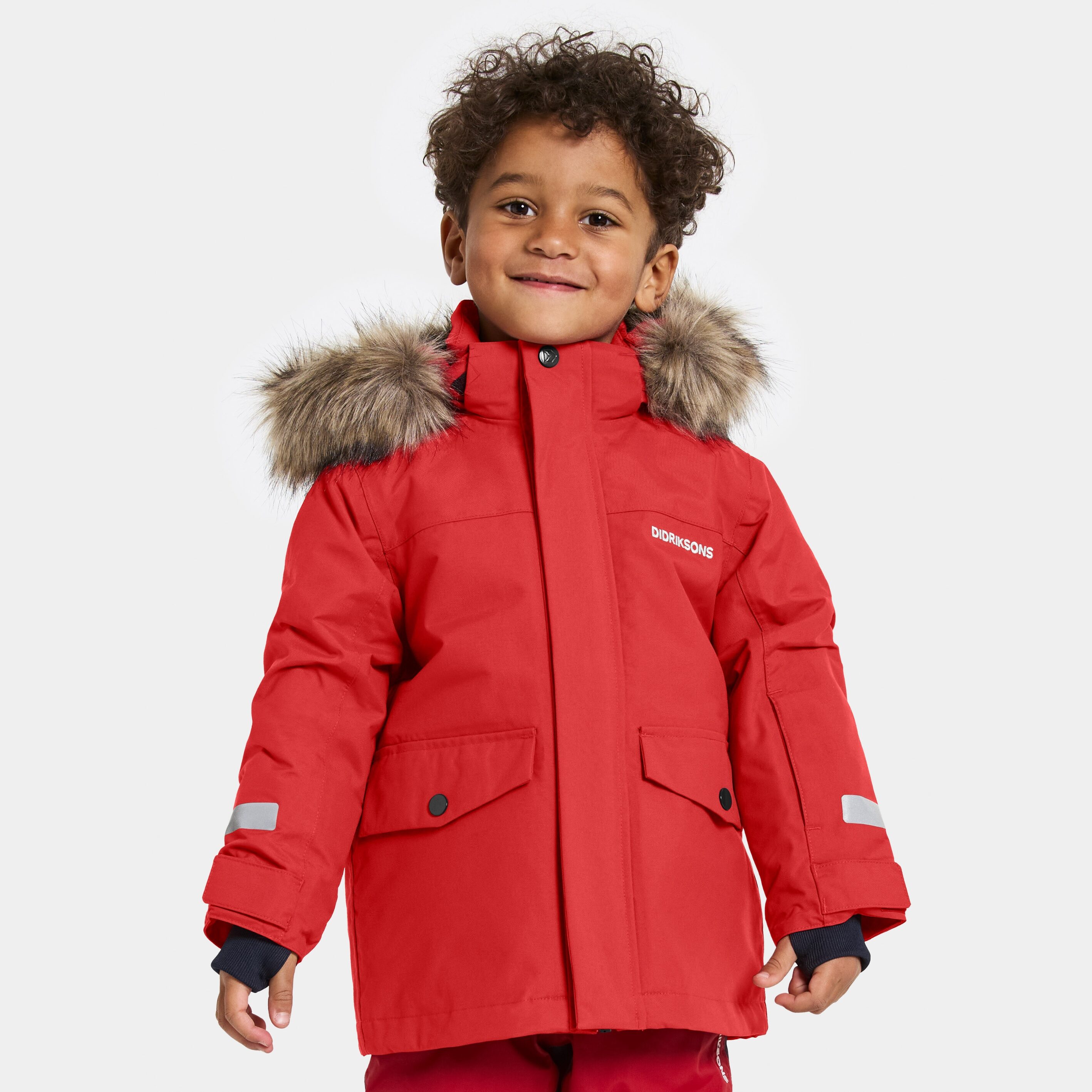 Bjärven Kids' Parka - Pomme Red - Kids' Winter jacket - Red - Size: 80 - Didriksons