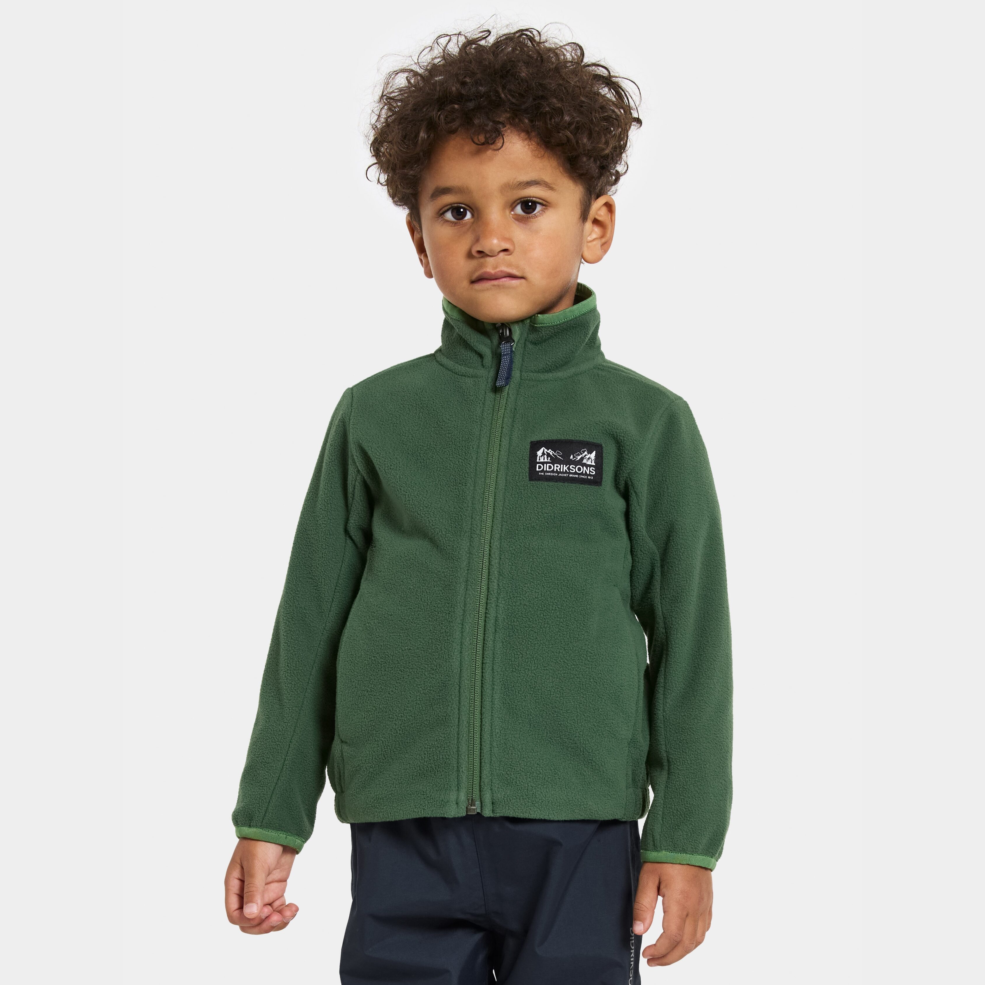 Muskot Kids' Jacket - Pine Green - Kids' Fleece & Midlayer - Green - Size: 120 - Didriksons