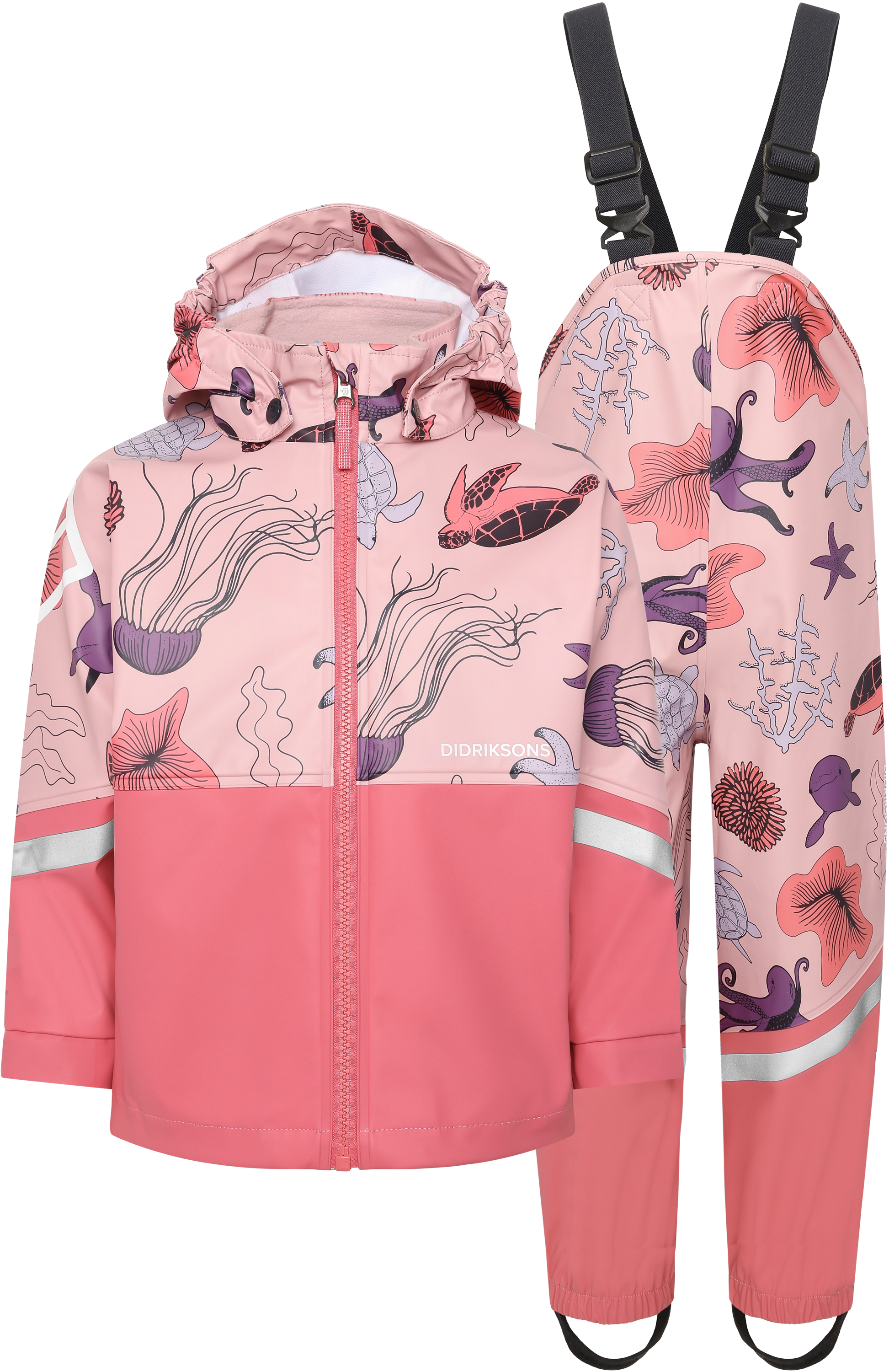 Waterman Printed Kids' Set - Ocean Multi Pink - Barn - Regnställ - Rosa - Storlek: 80 - Didriksons