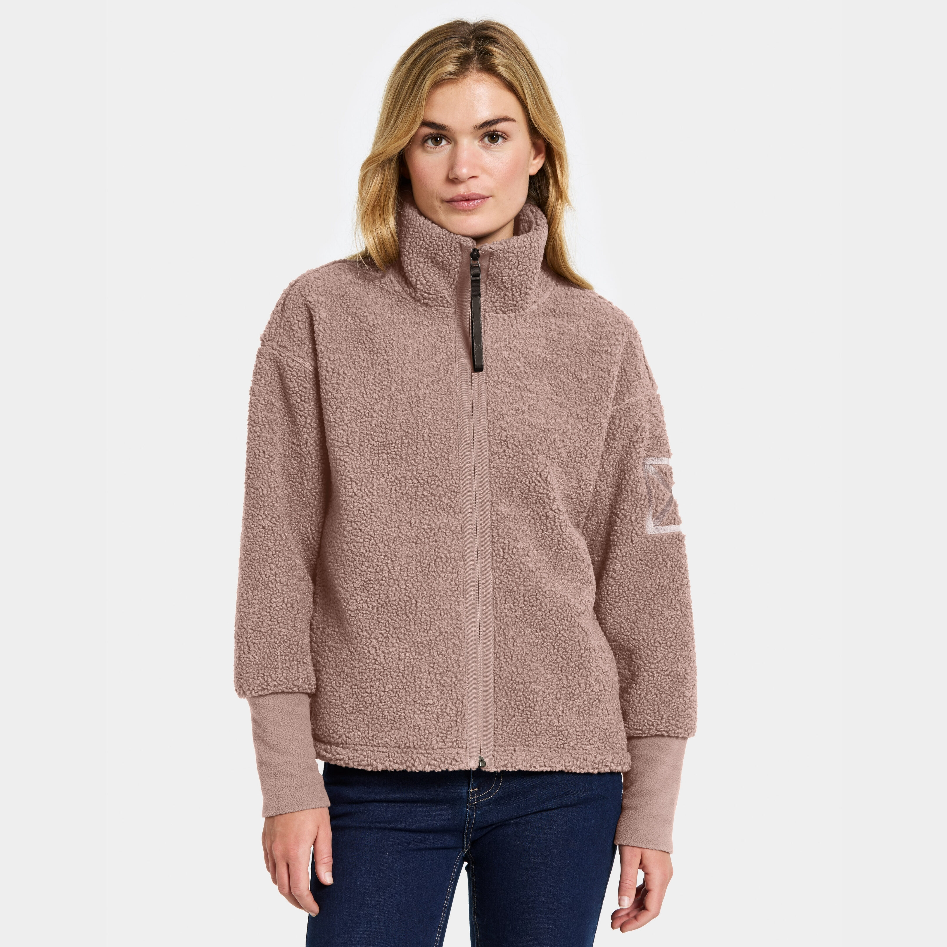 Mella Full-Zip - Bark - Women's Pile Fleece - Brown - Size: 48 - Didriksons