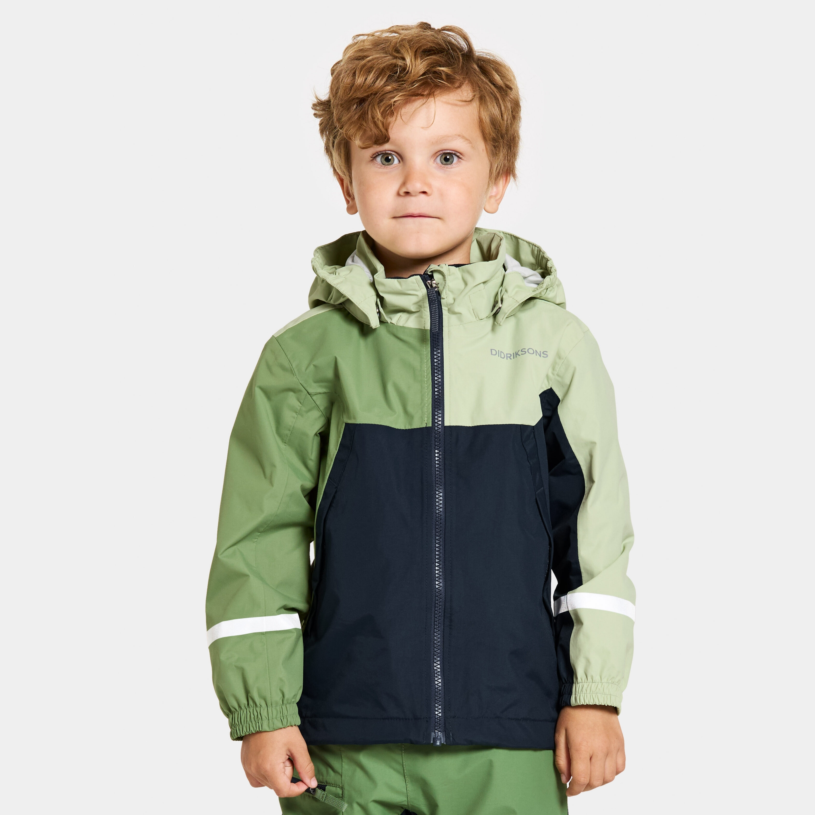 Pilvi Kids' Jacket - Light Algae Green - Kids' Shell Jacket - Green - Size: 130 - Didriksons