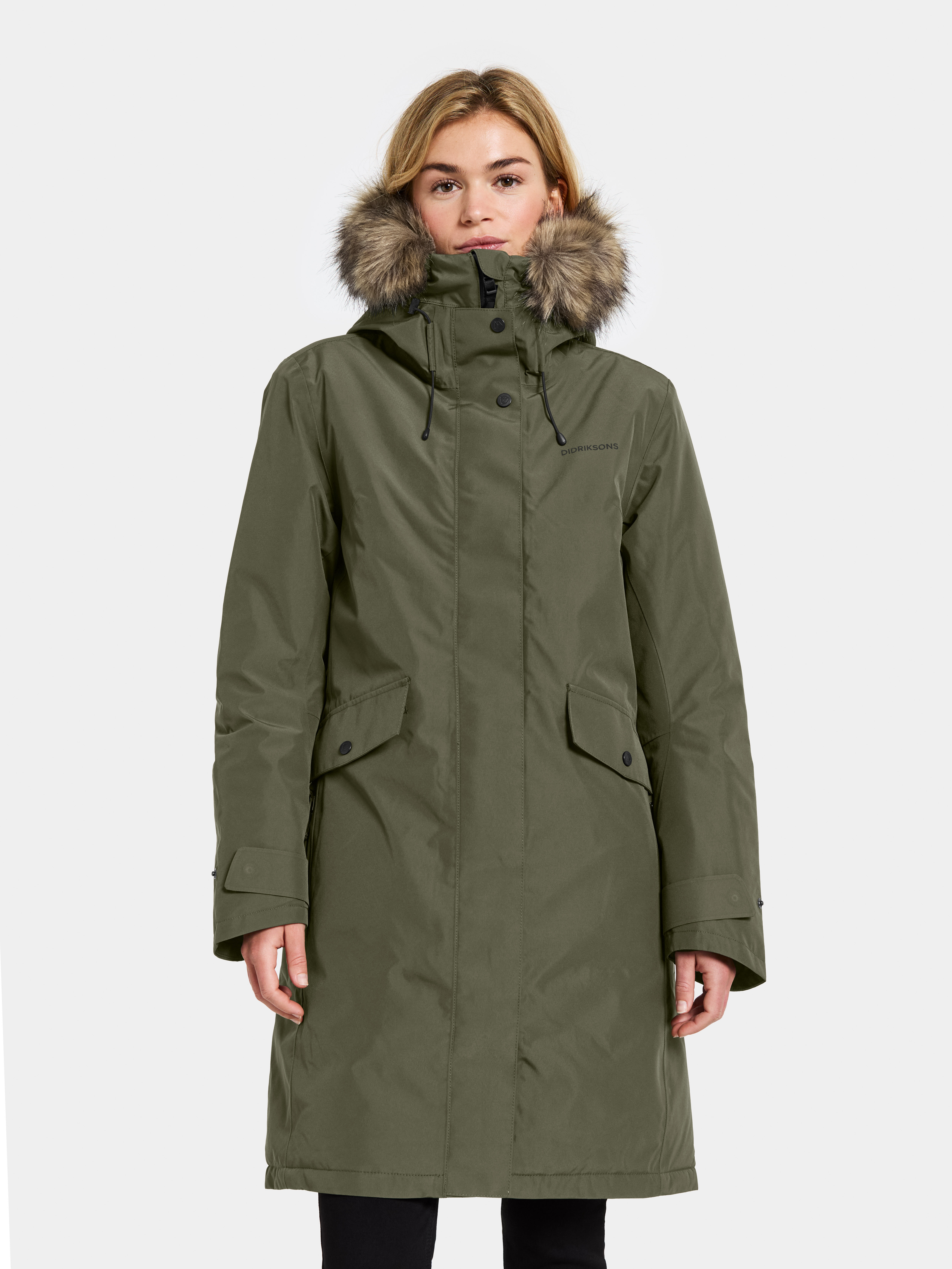 Erika Parka - Deep Green - Women's Winter jacket - Green - Size: 36 - Didriksons