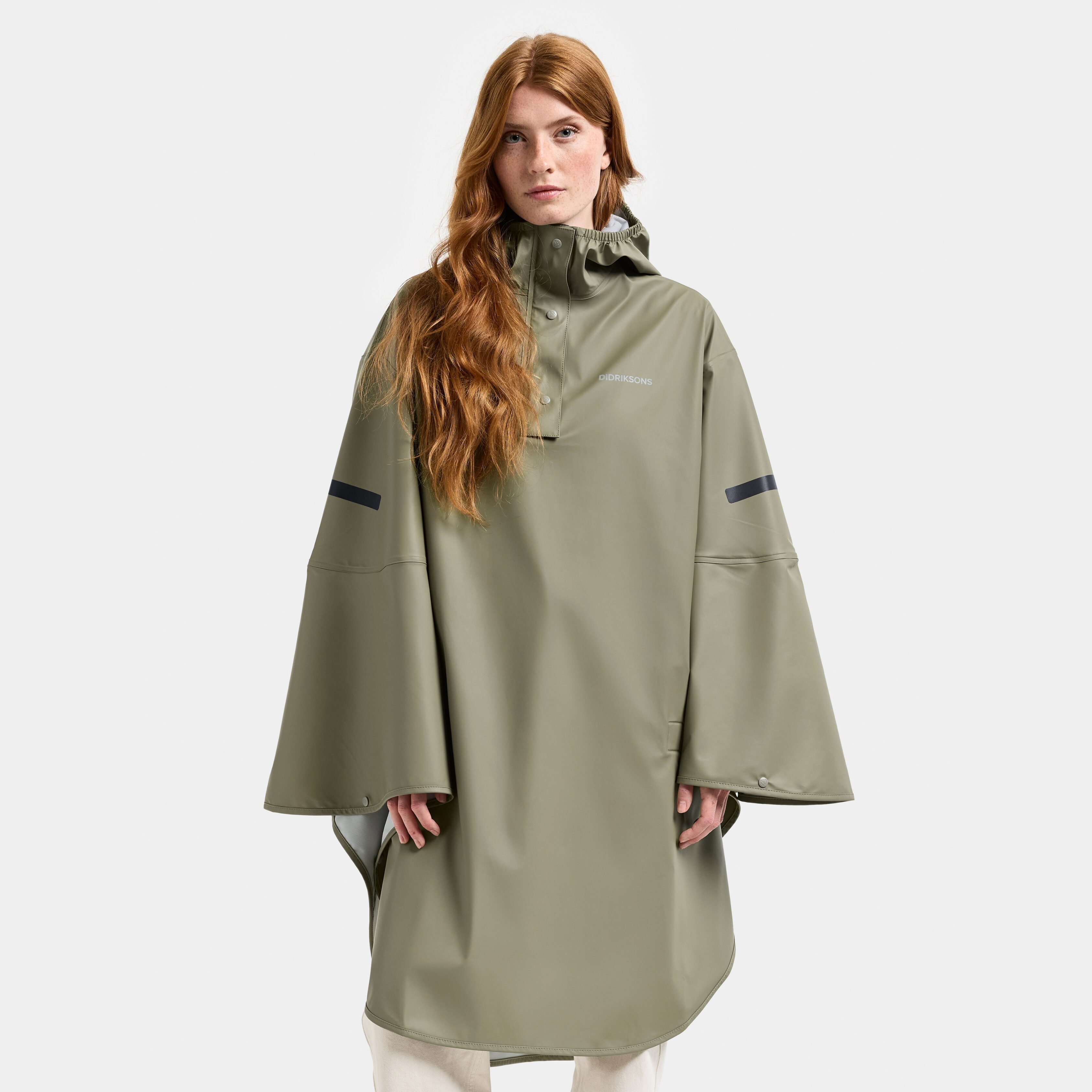 Alto Poncho - Mistel Green - Unisex Waterproof Poncho - Green - Size: XS/S - Didriksons