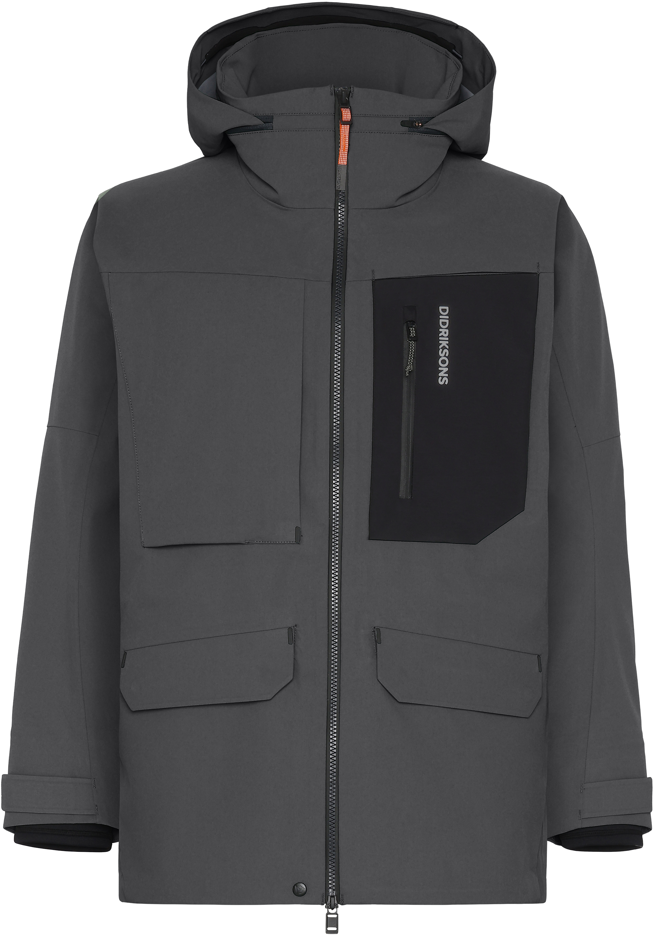 Fractus Jacket - Coal black - Herre - Allværsjakke - Grå - Størrelse: L - Didriksons