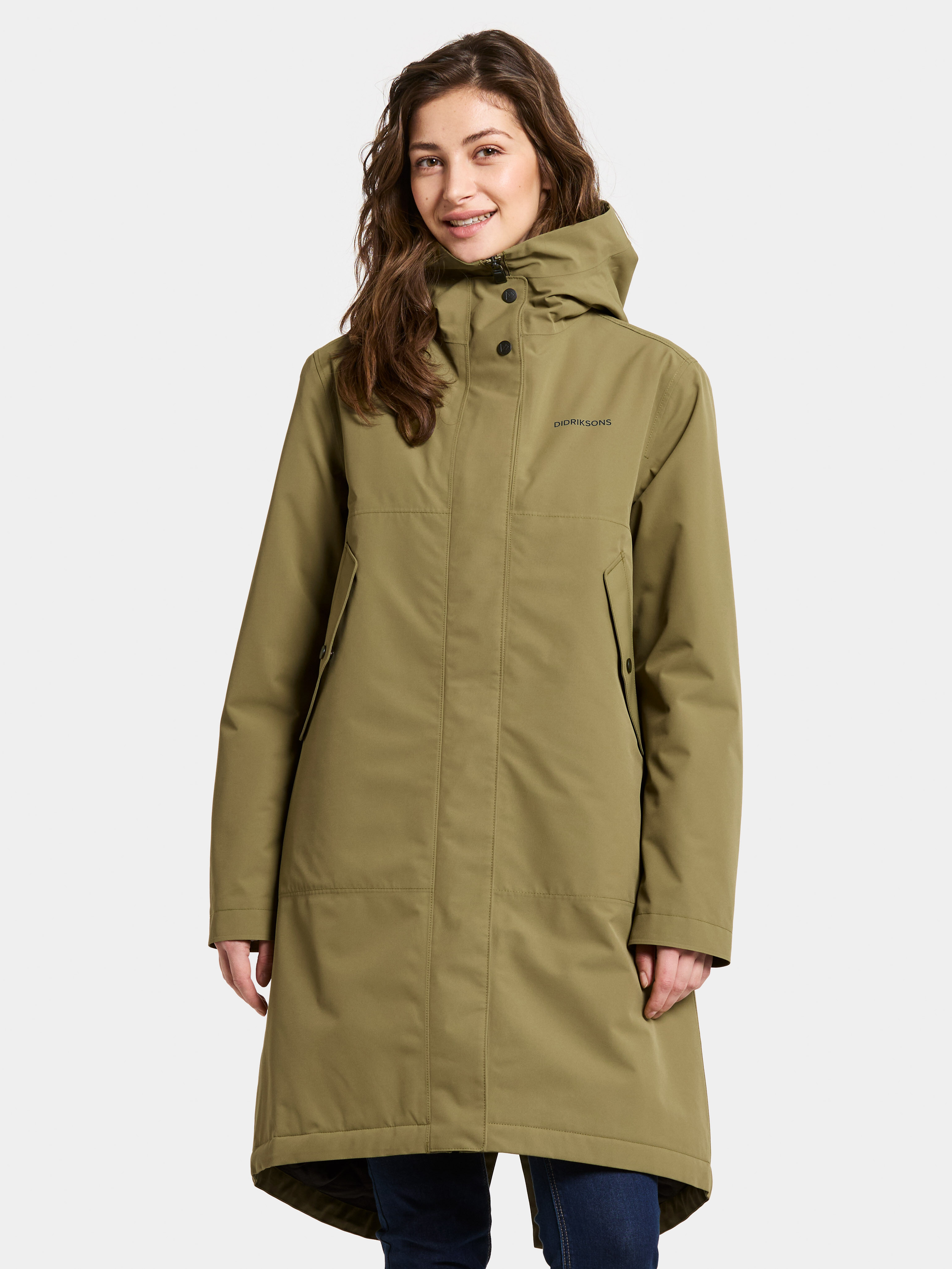 Iris Parka - Olive Green - Dame - Høstjakke - Grønn - Størrelse: 40 - Didriksons