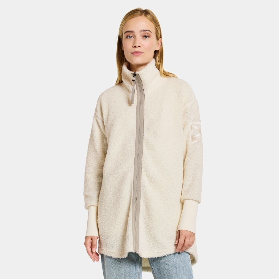 Sally Full-Zip - White Foam - Women's Long Pile Fleece - White - Size: 34 - Didriksons