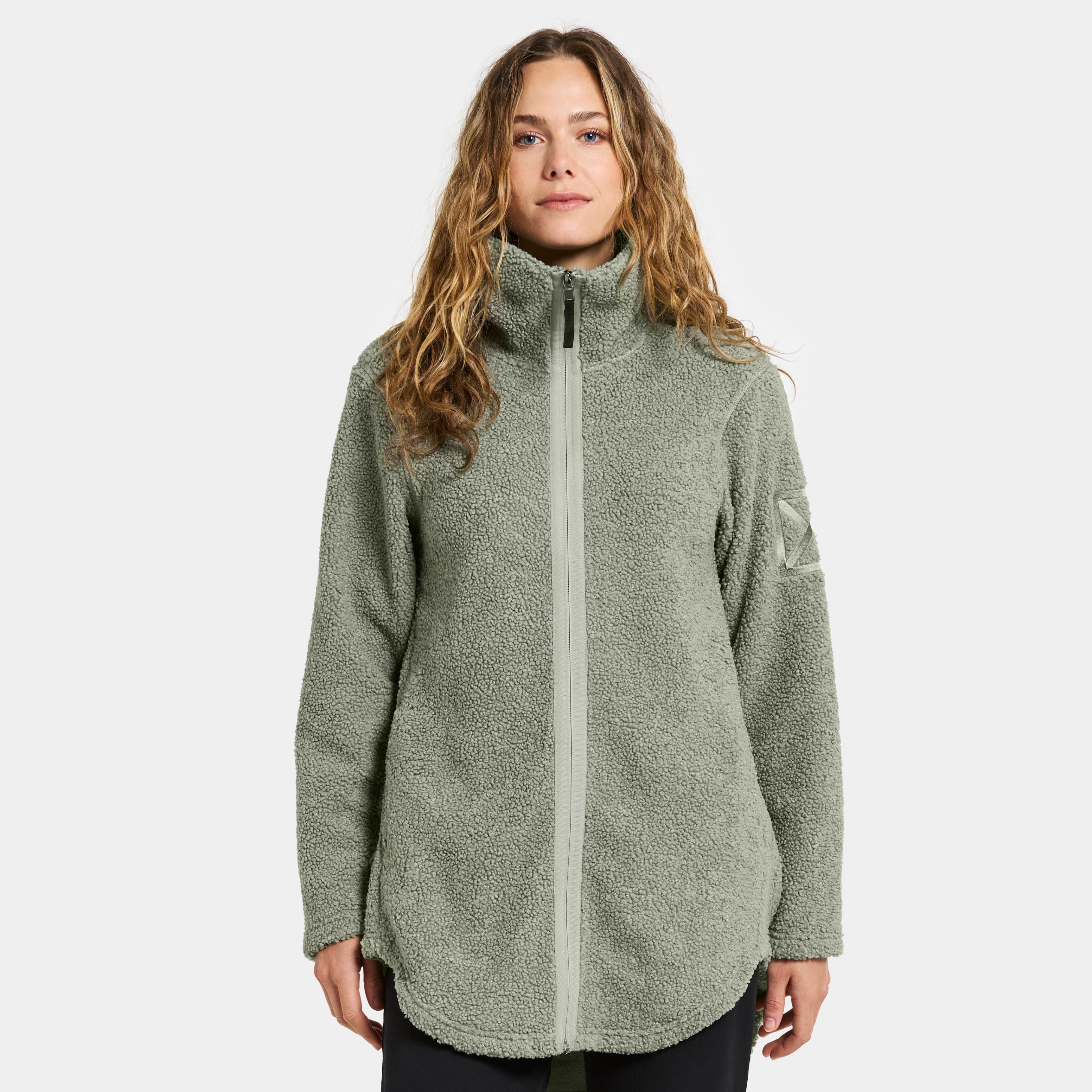 UMI Full-Zip - Wilted leaf - Women's Long Pile Fleece - Green - Size: 34 - Didriksons