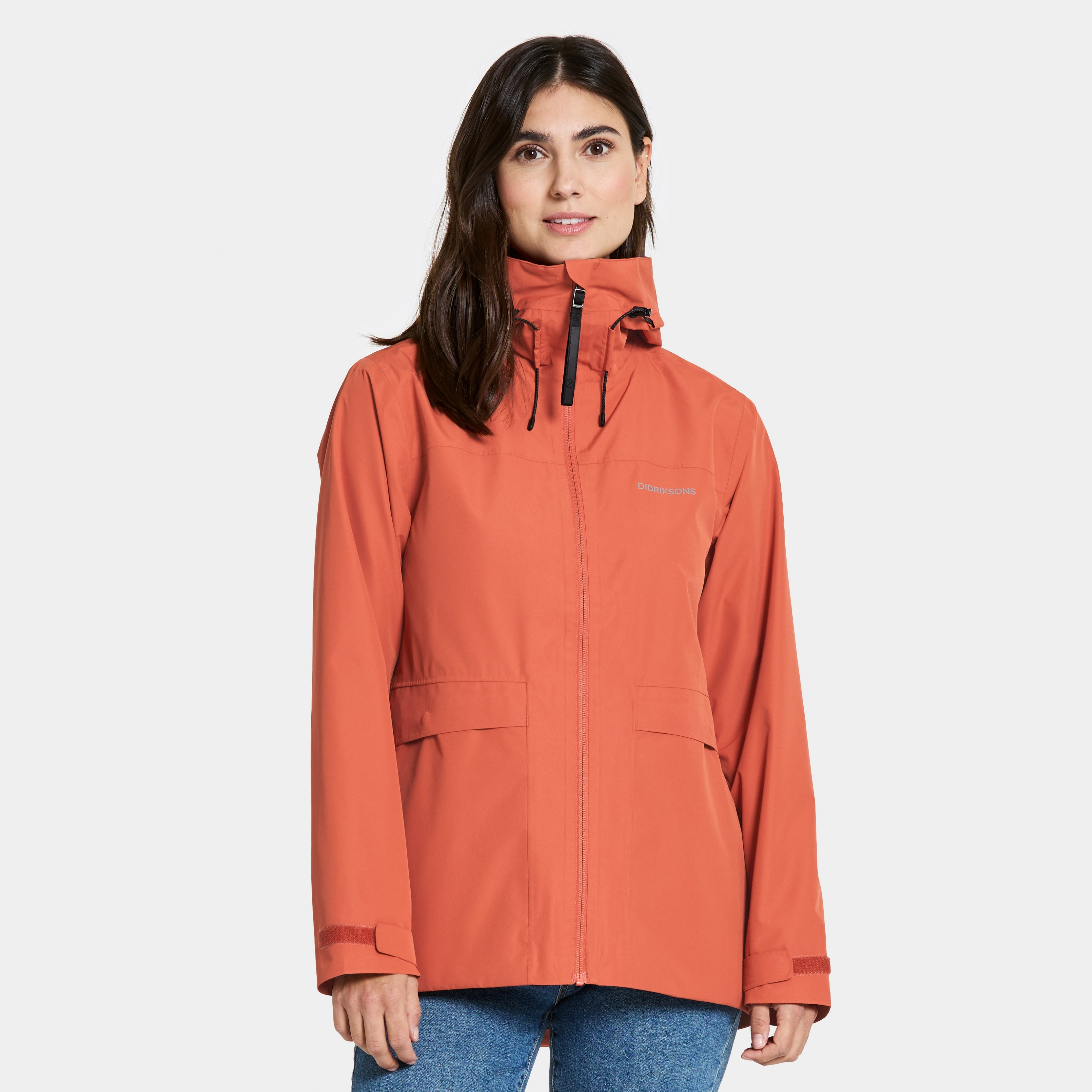 Wide Jacket - Brique red - Women's Spring Jacket - Red - Size: 46 - Didriksons